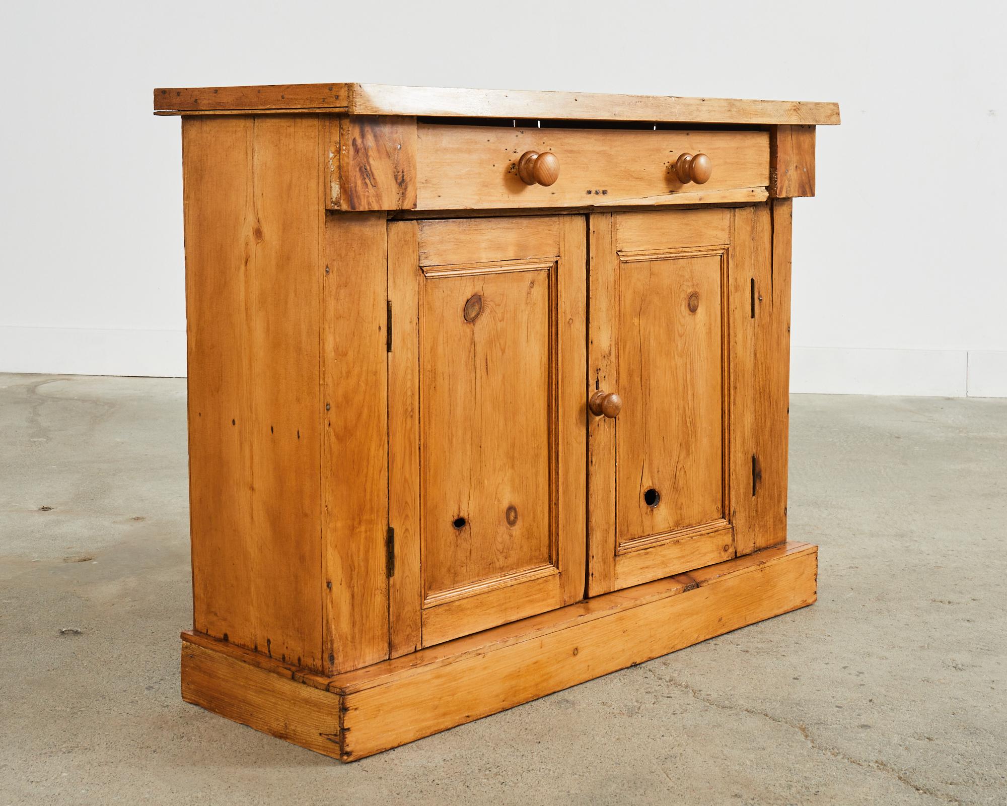 19th Century Country French Provincial Pine Farmhouse Cabinet Server 4