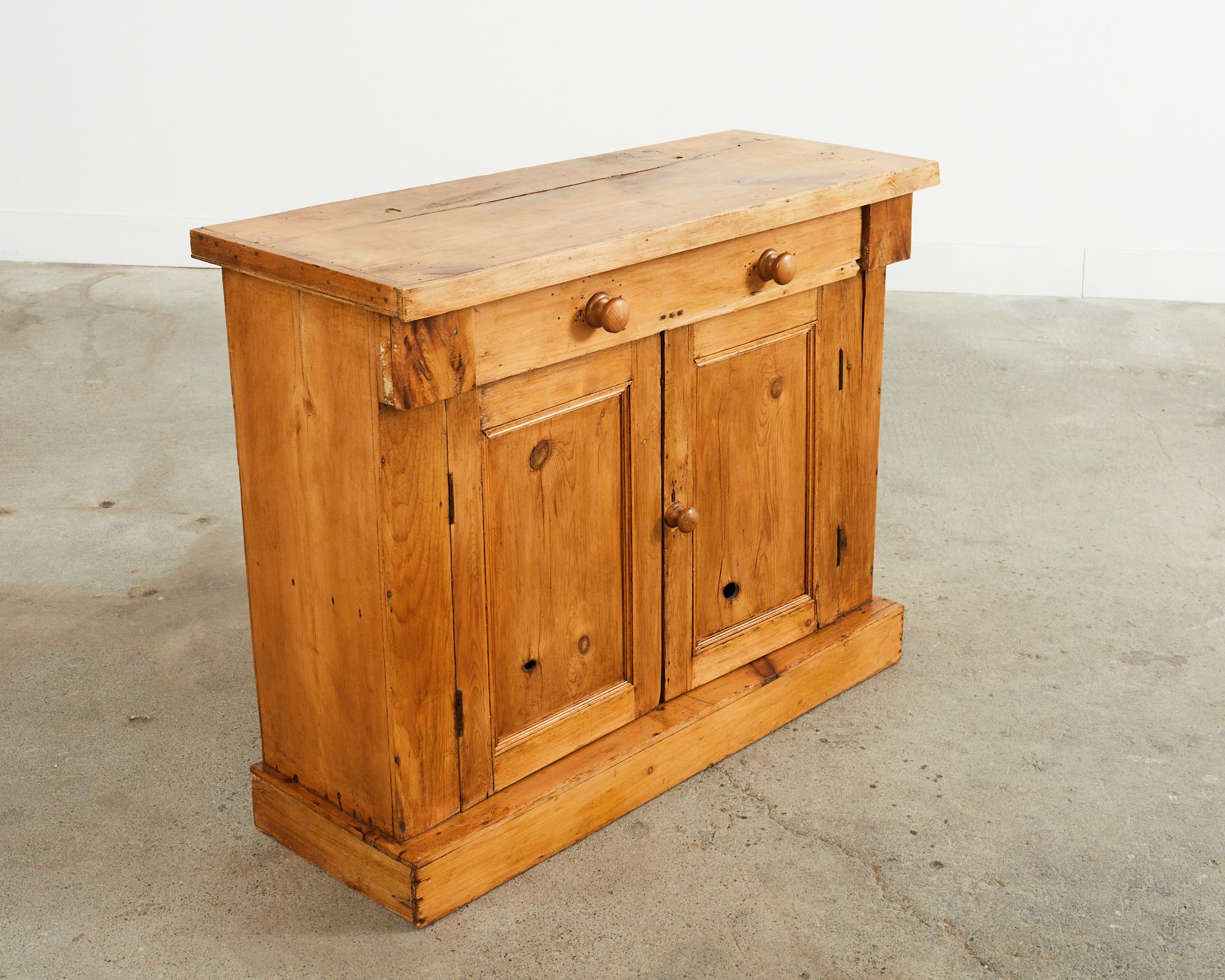 19th Century Country French Provincial Pine Farmhouse Cabinet Server 7