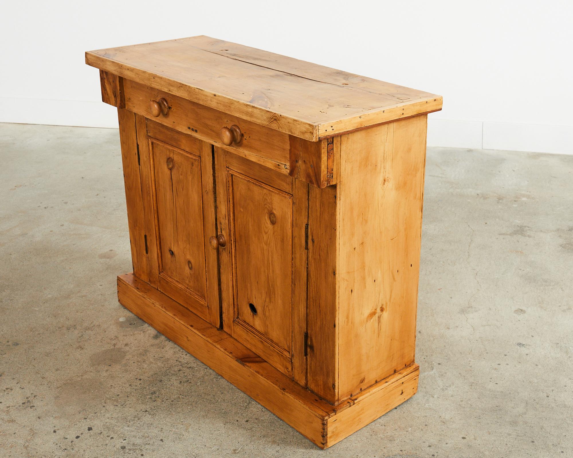 19th Century Country French Provincial Pine Farmhouse Cabinet Server 8