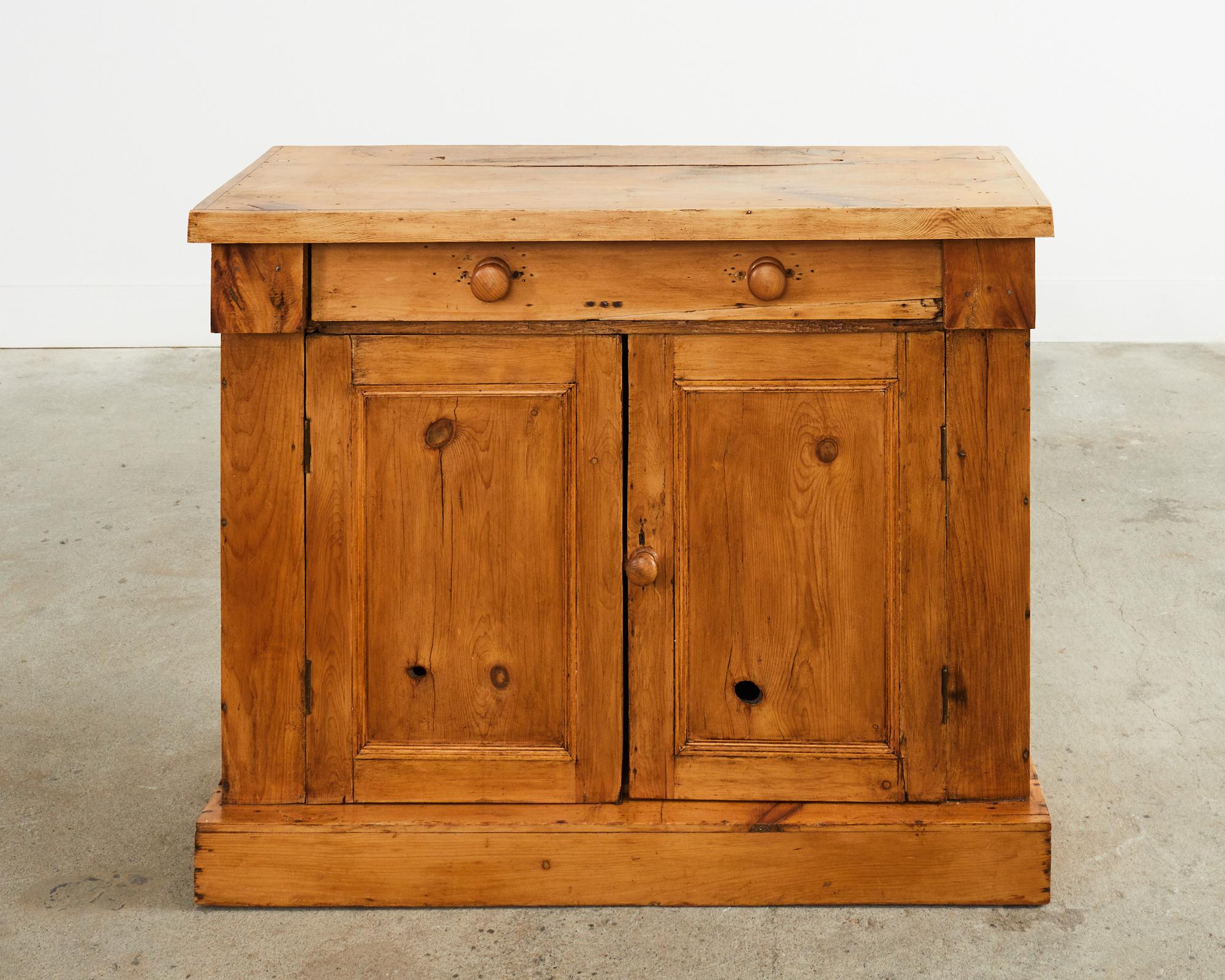 19th Century Country French Provincial Pine Farmhouse Cabinet Server 9