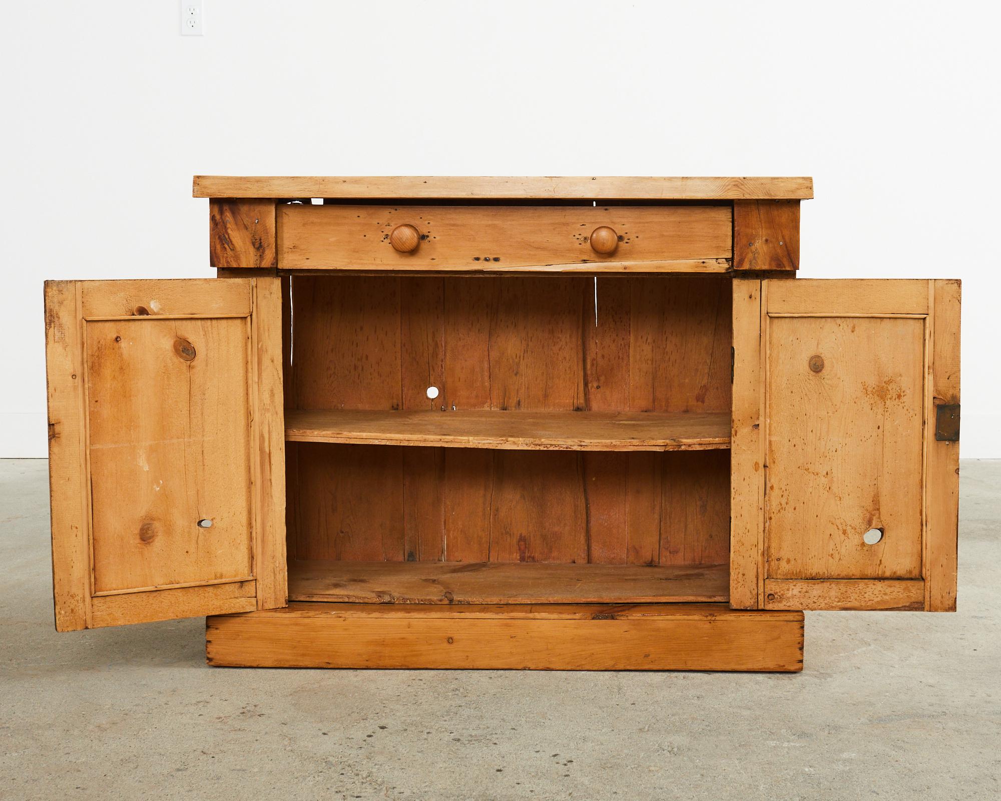 Fruitwood 19th Century Country French Provincial Pine Farmhouse Cabinet Server