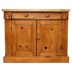 19th Century Country French Provincial Pine Farmhouse Cabinet Server