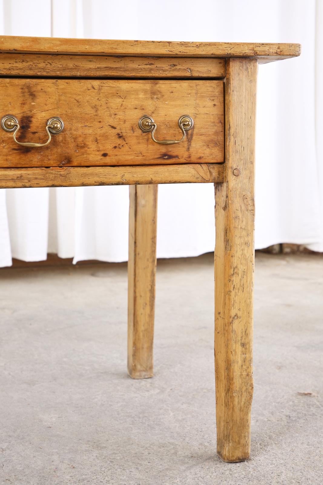 19th Century Country French Provincial Pine Farmhouse Console Table 4