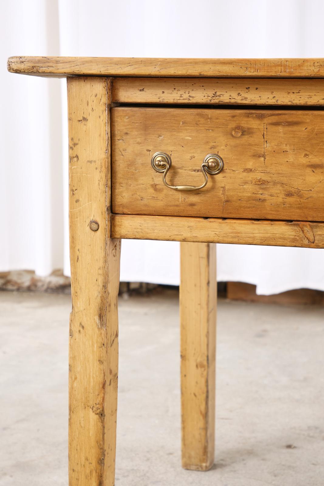 19th Century Country French Provincial Pine Farmhouse Console Table 5