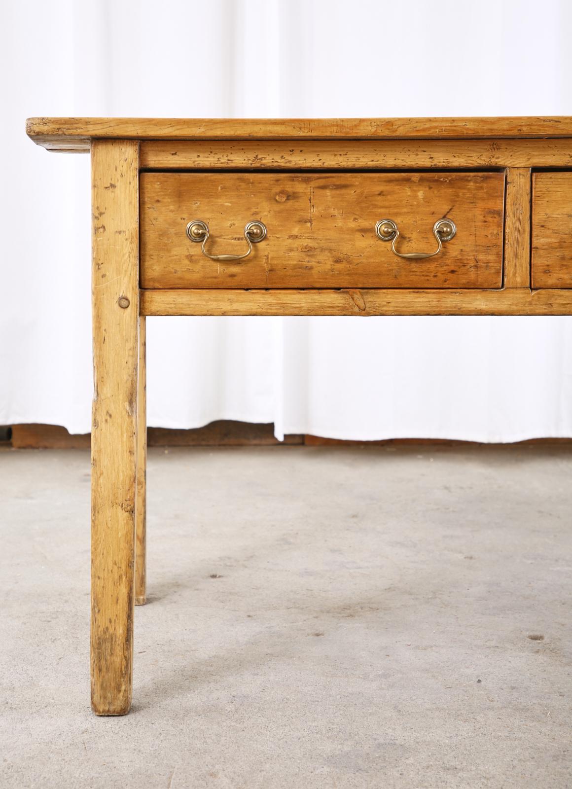 19th Century Country French Provincial Pine Farmhouse Console Table 2