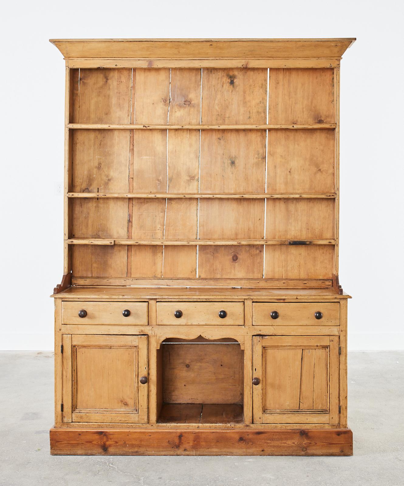 Hand-Crafted 19th Century Country French Provincial Pine Farmhouse Cupboard