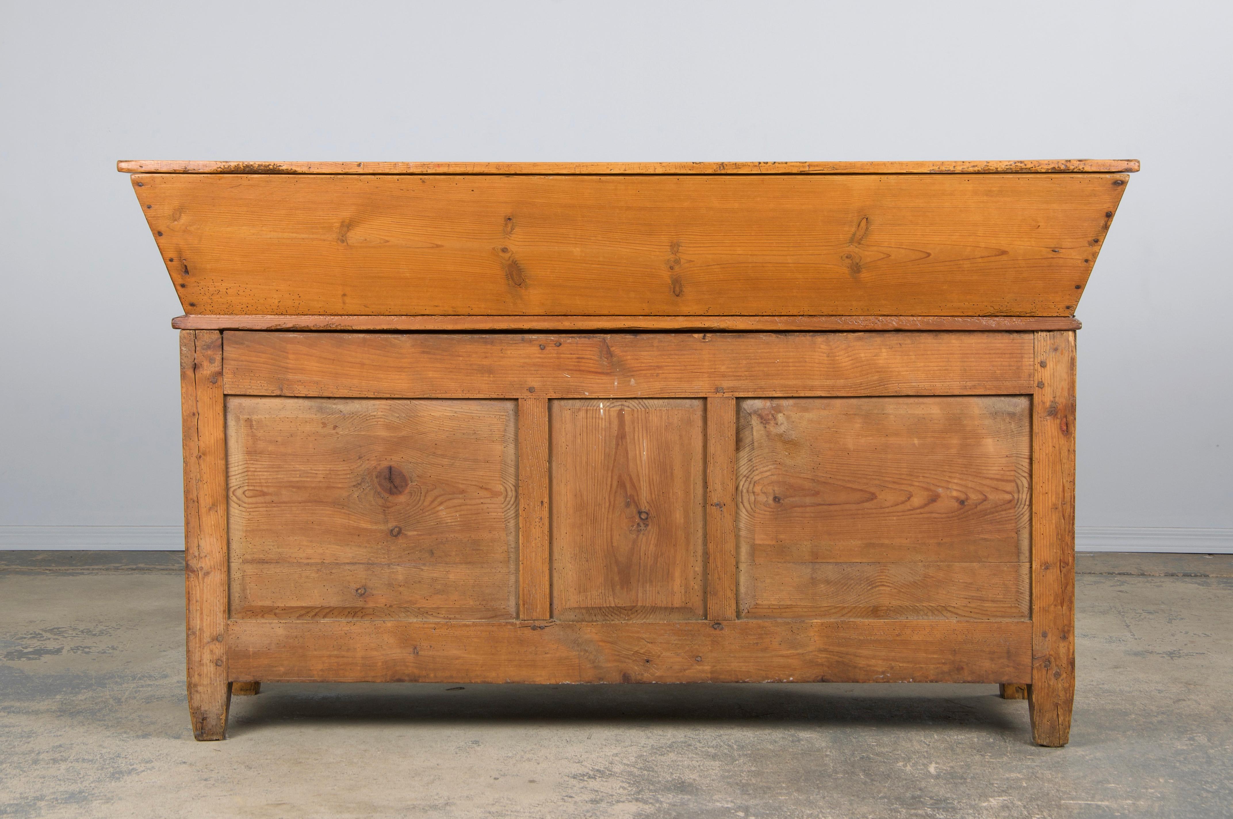 19th Century Country French Provincial Pine Farmhouse Dough Bin Cabinet For Sale 15