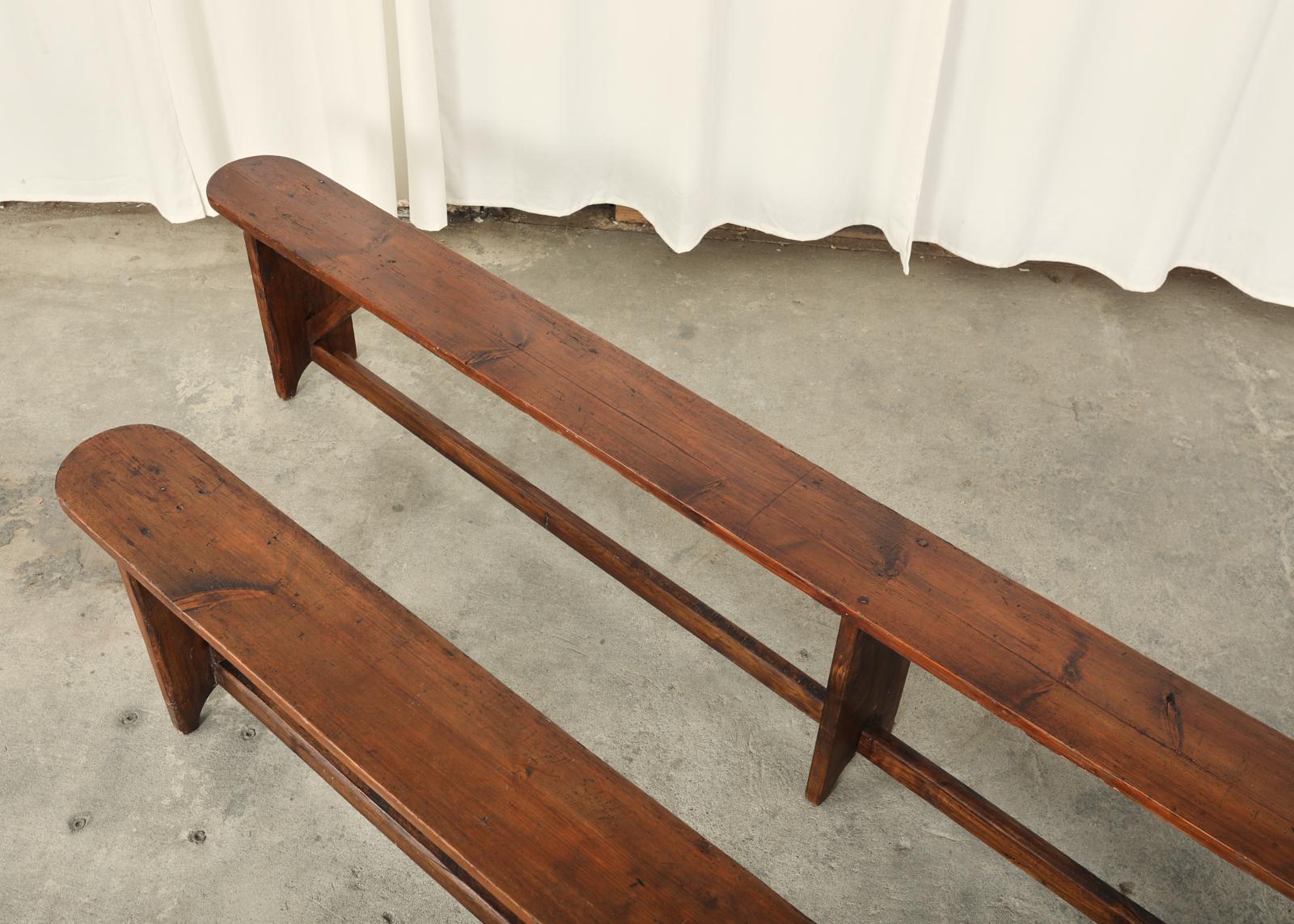 19th Century Country French Provincial Pine Harvest Benches 2