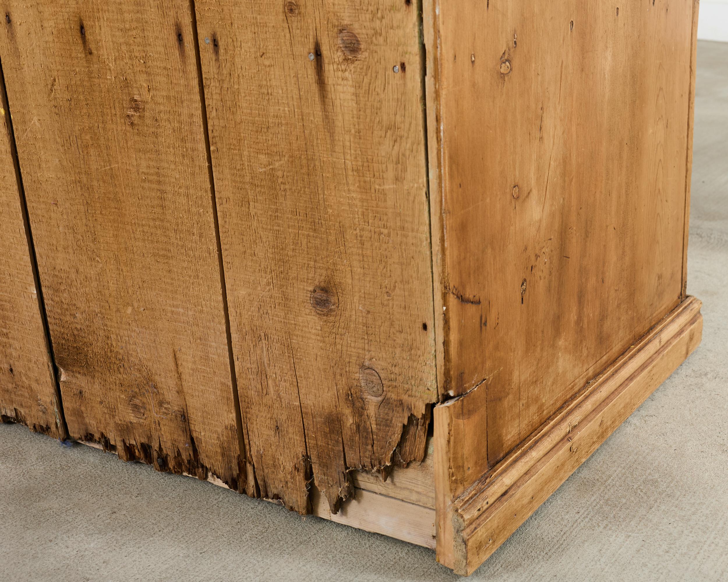 19th Century Country French Provincial Pine Sideboard 7 Ft For Sale 15
