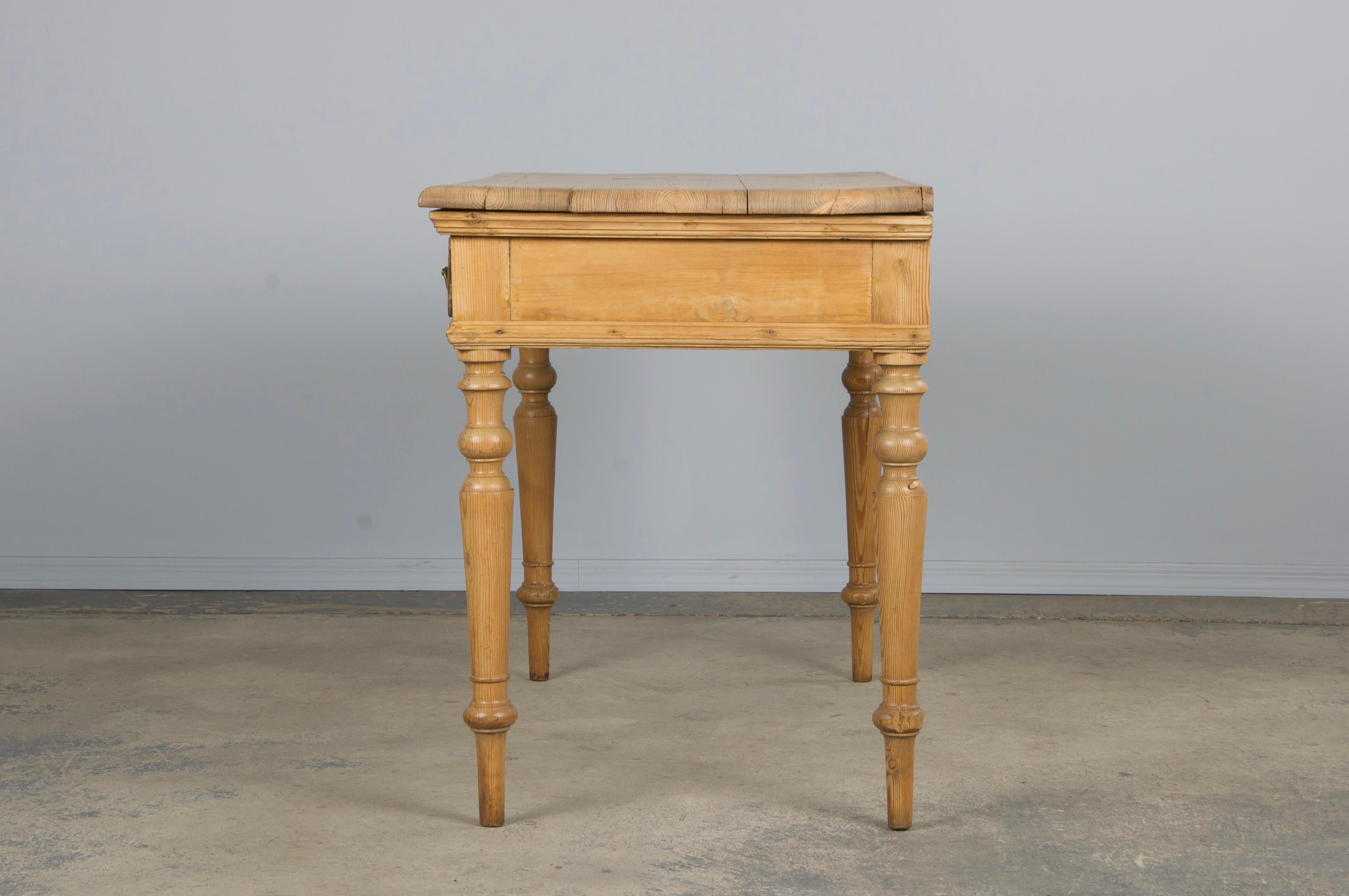 19th Century Country French Provincial Pine Writing Desk For Sale 6