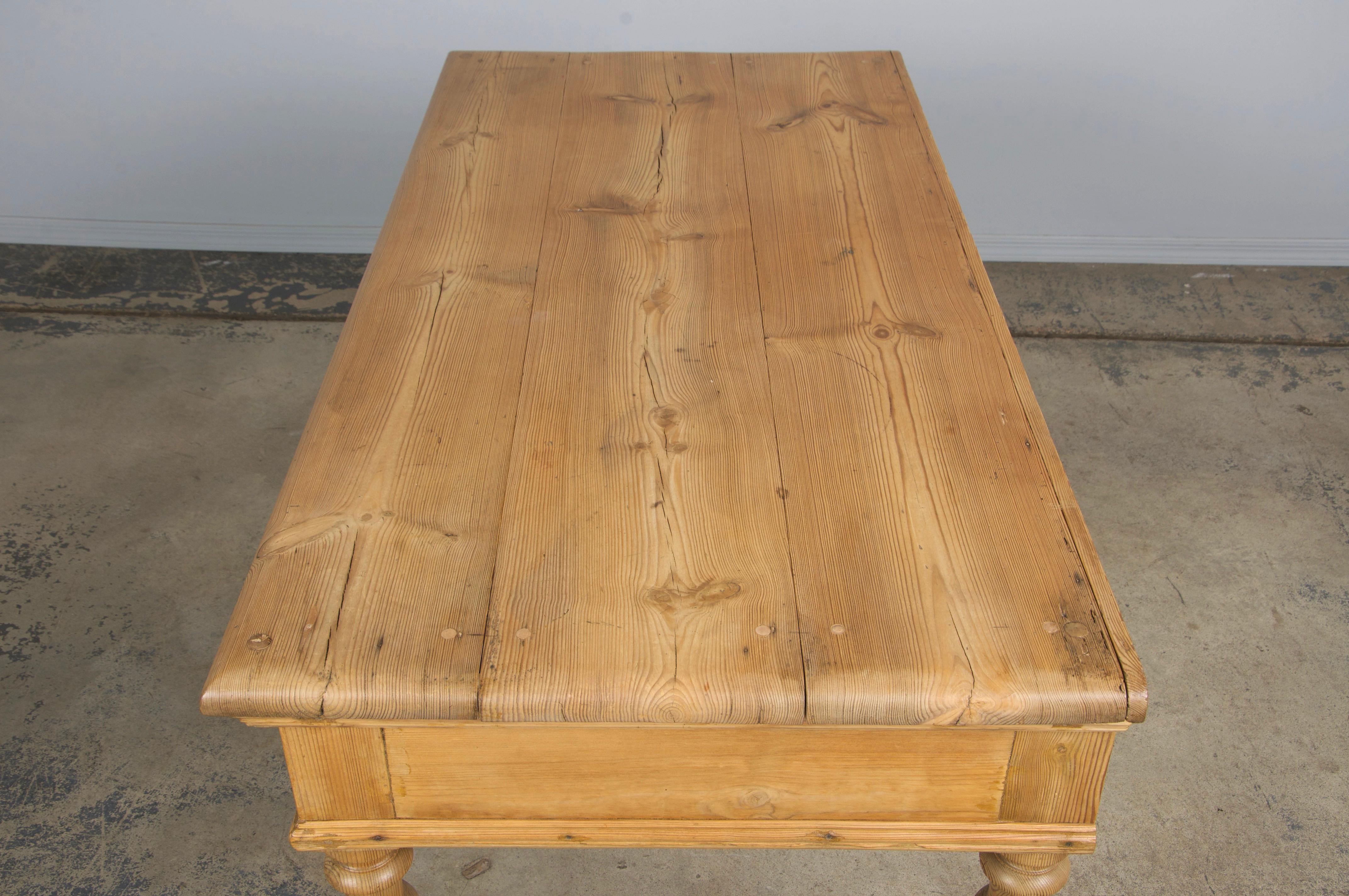 19th Century Country French Provincial Pine Writing Desk For Sale 7