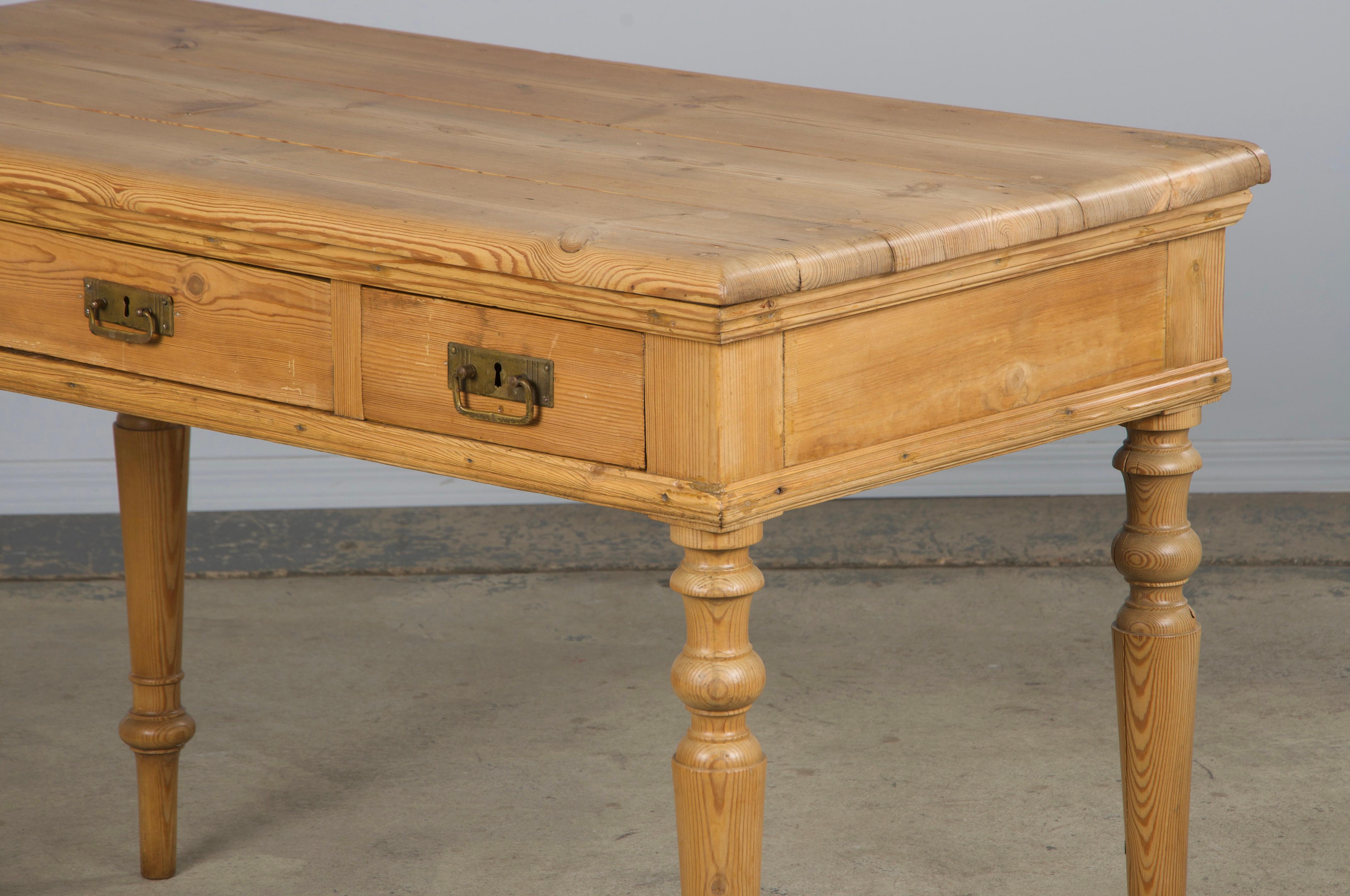 19th Century Country French Provincial Pine Writing Desk For Sale 9