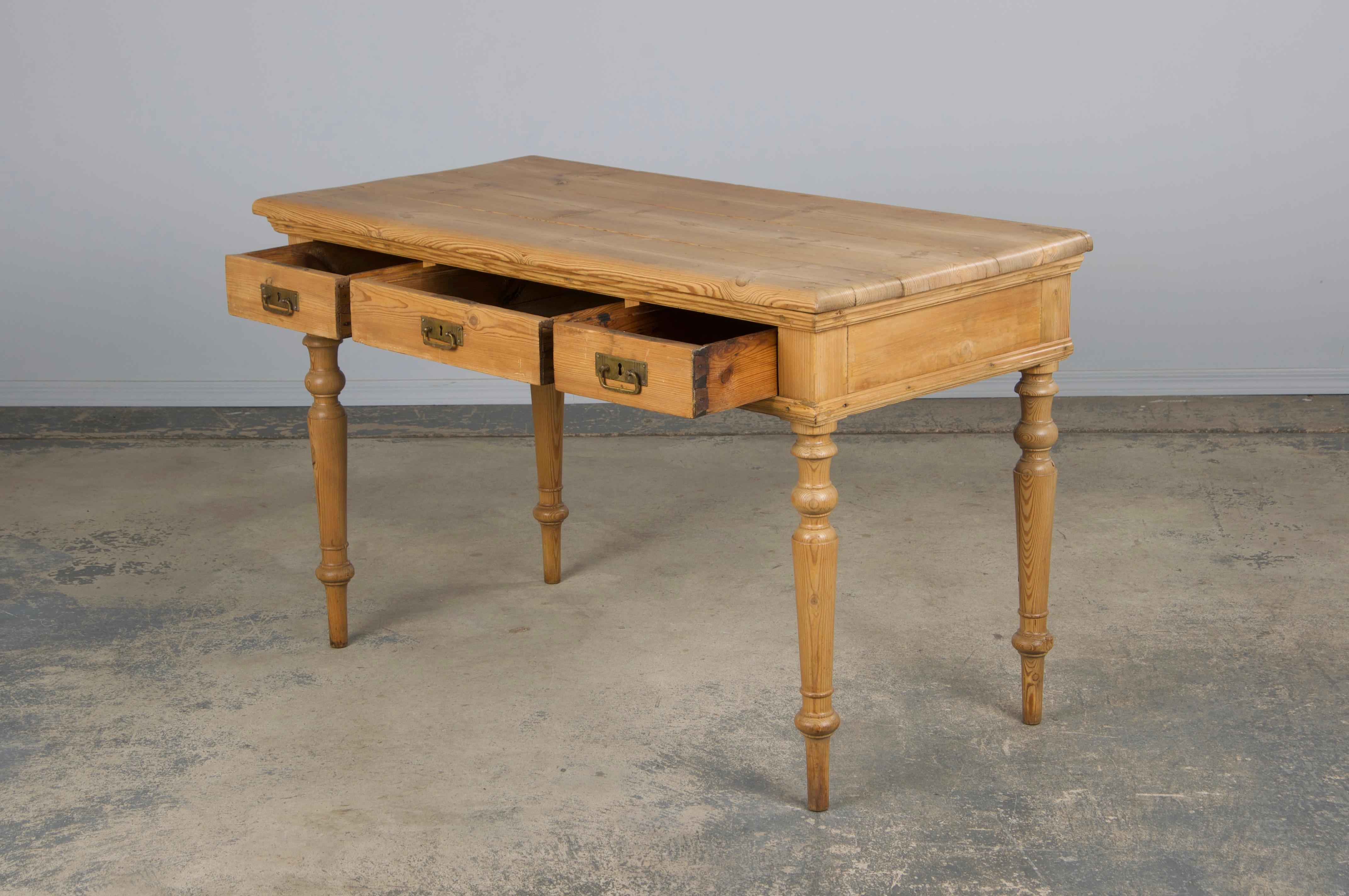 19th Century Country French Provincial Pine Writing Desk For Sale 10