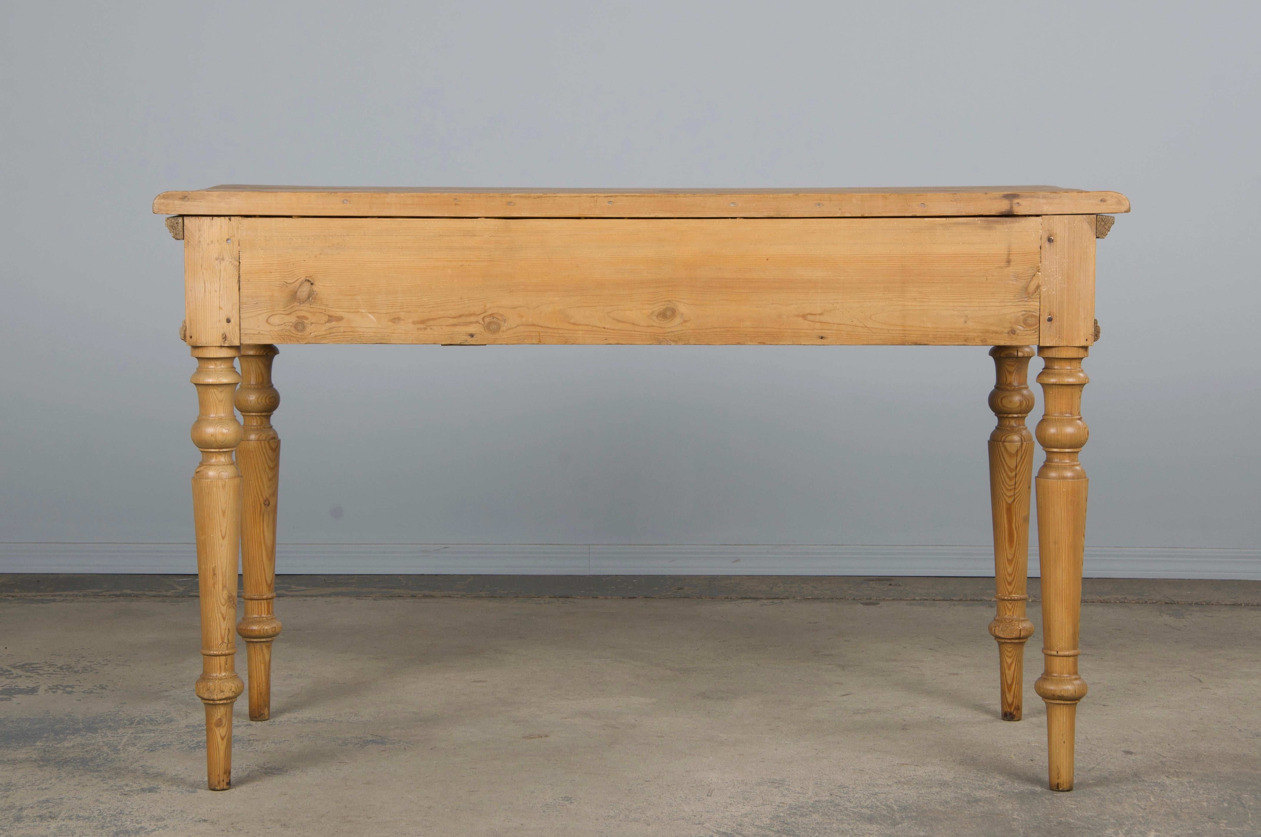 19th Century Country French Provincial Pine Writing Desk For Sale 13