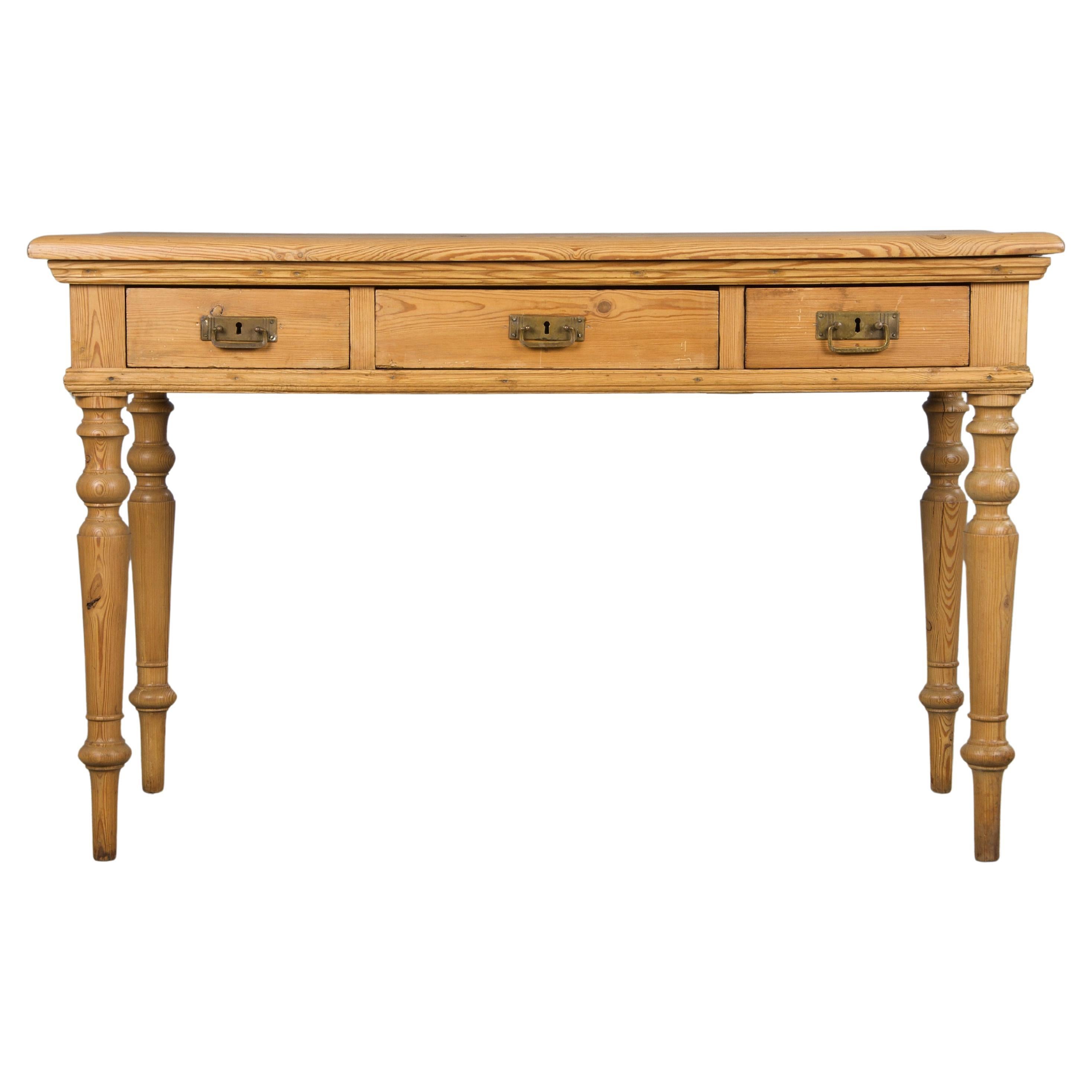 19th Century Country French Provincial Pine Writing Desk