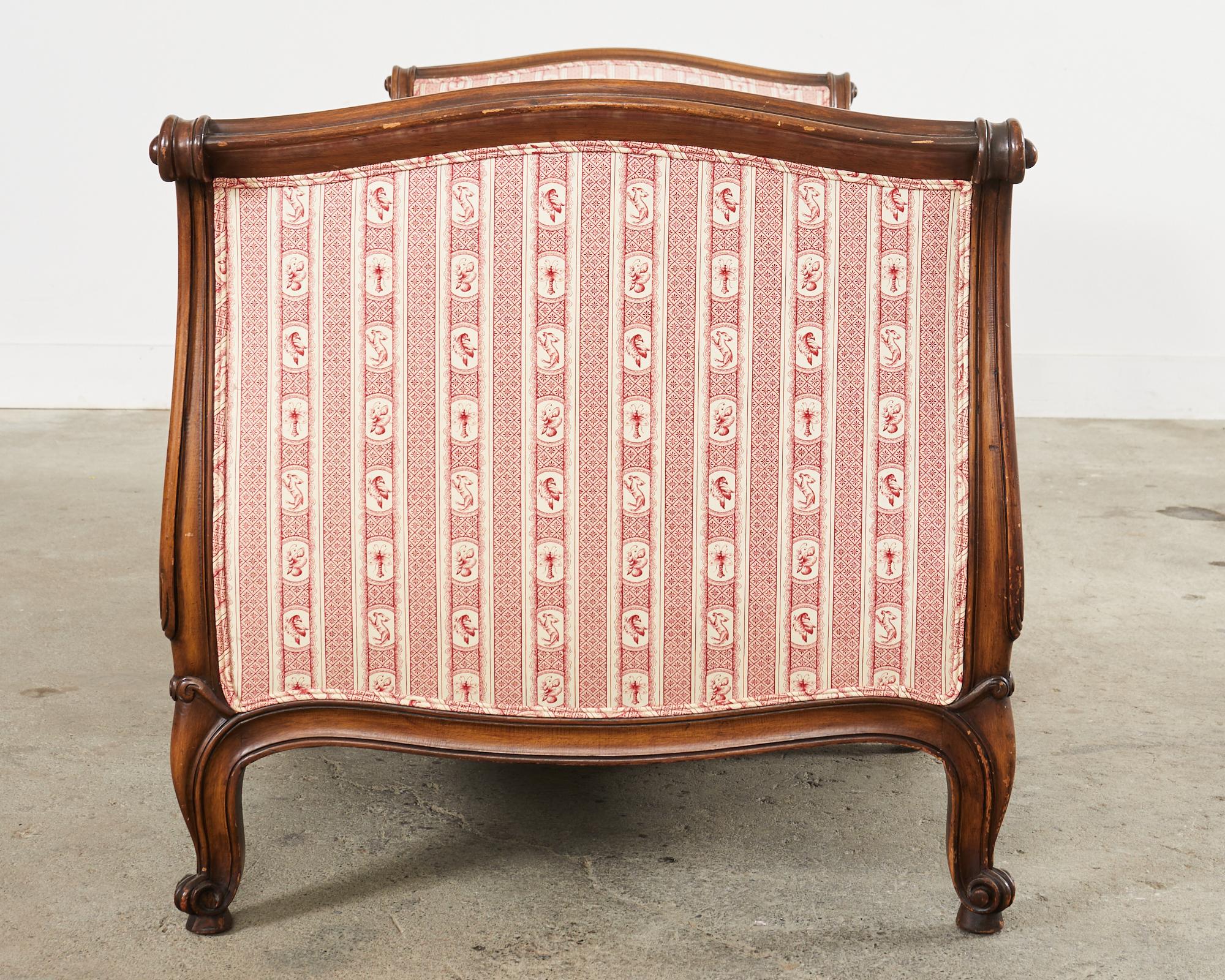19th Century Country French Provincial Style Carved Beech Daybed 12