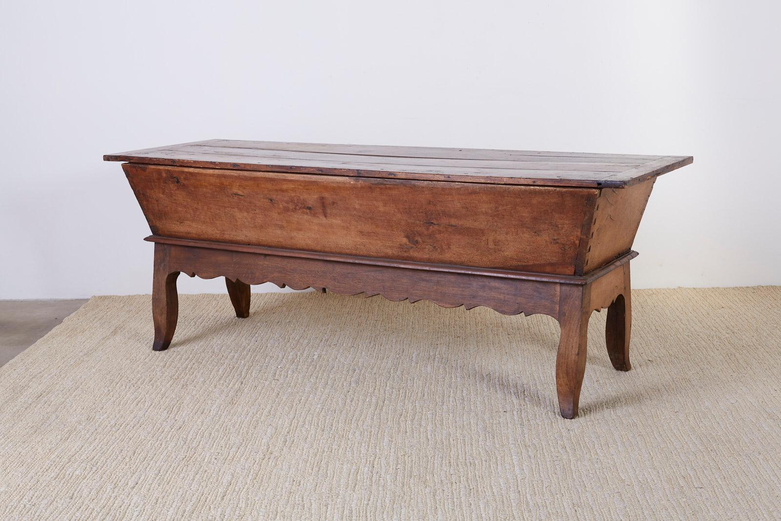 Hand-Crafted 19th Century Country French Provincial Walnut Dough Bin