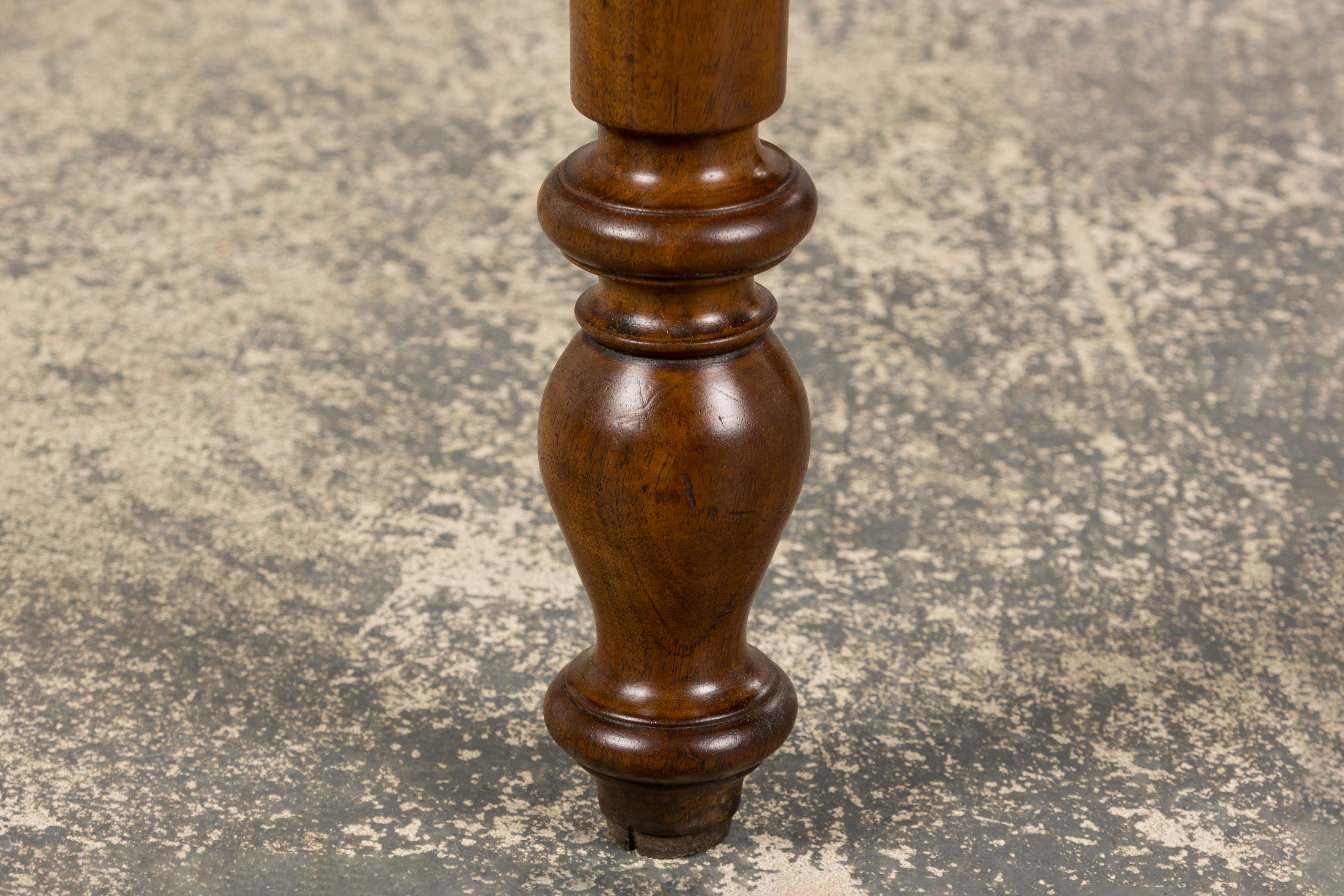 19th Century Country French Provincial Walnut Drop Leaf Table For Sale 12