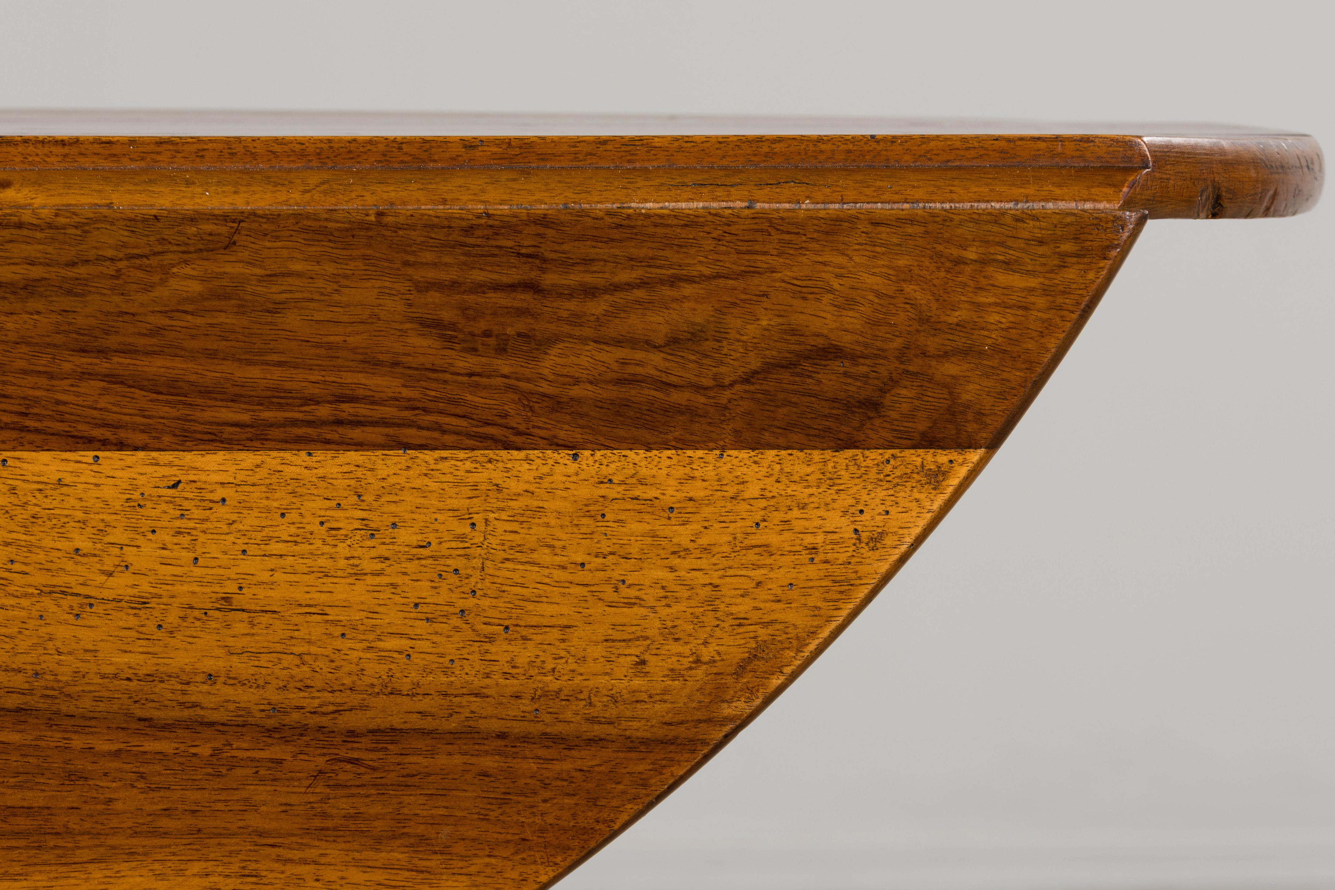 19th Century Country French Provincial Walnut Drop Leaf Table For Sale 3