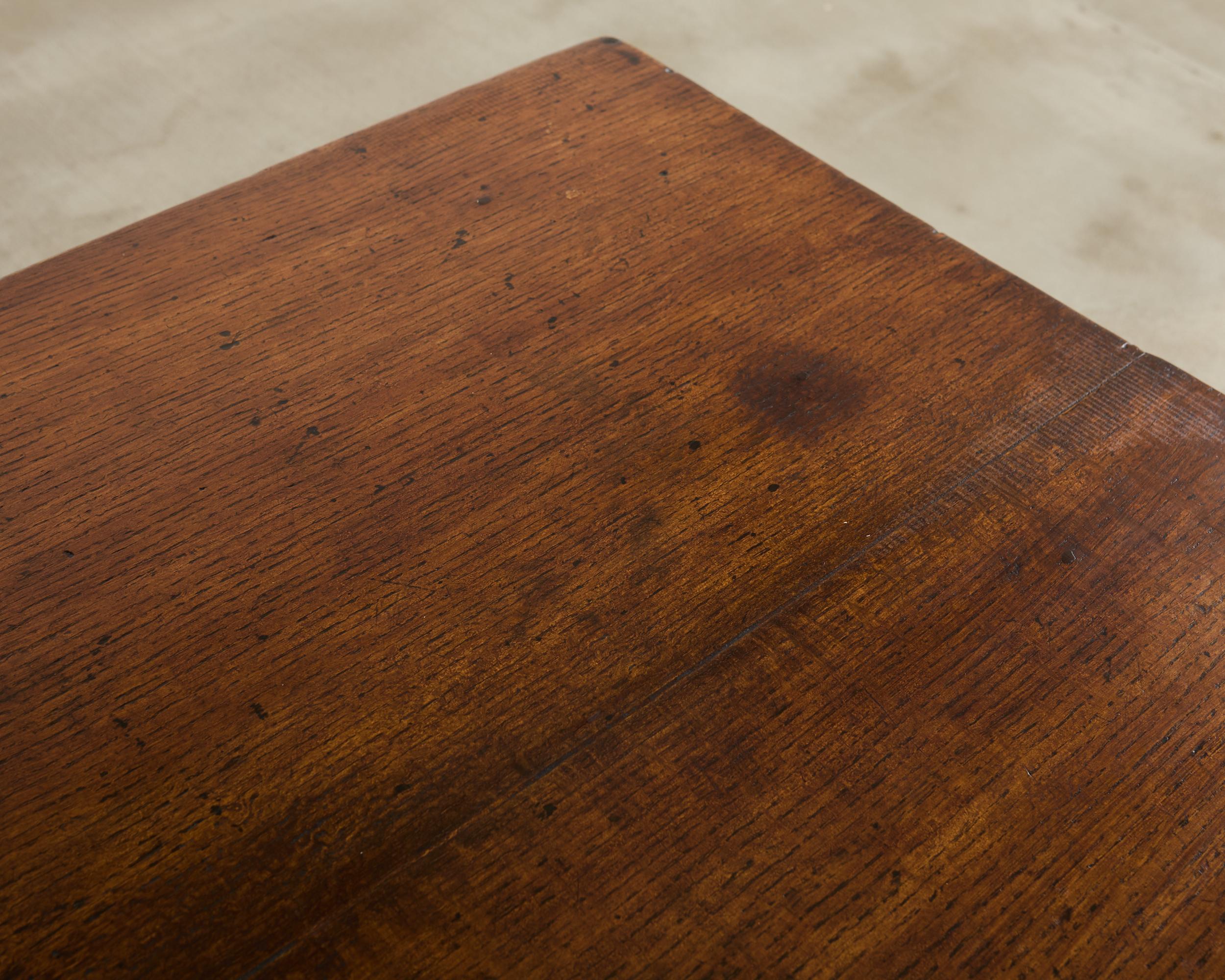 19th Century Country French Provincial Walnut Farmhouse Dining Table For Sale 6