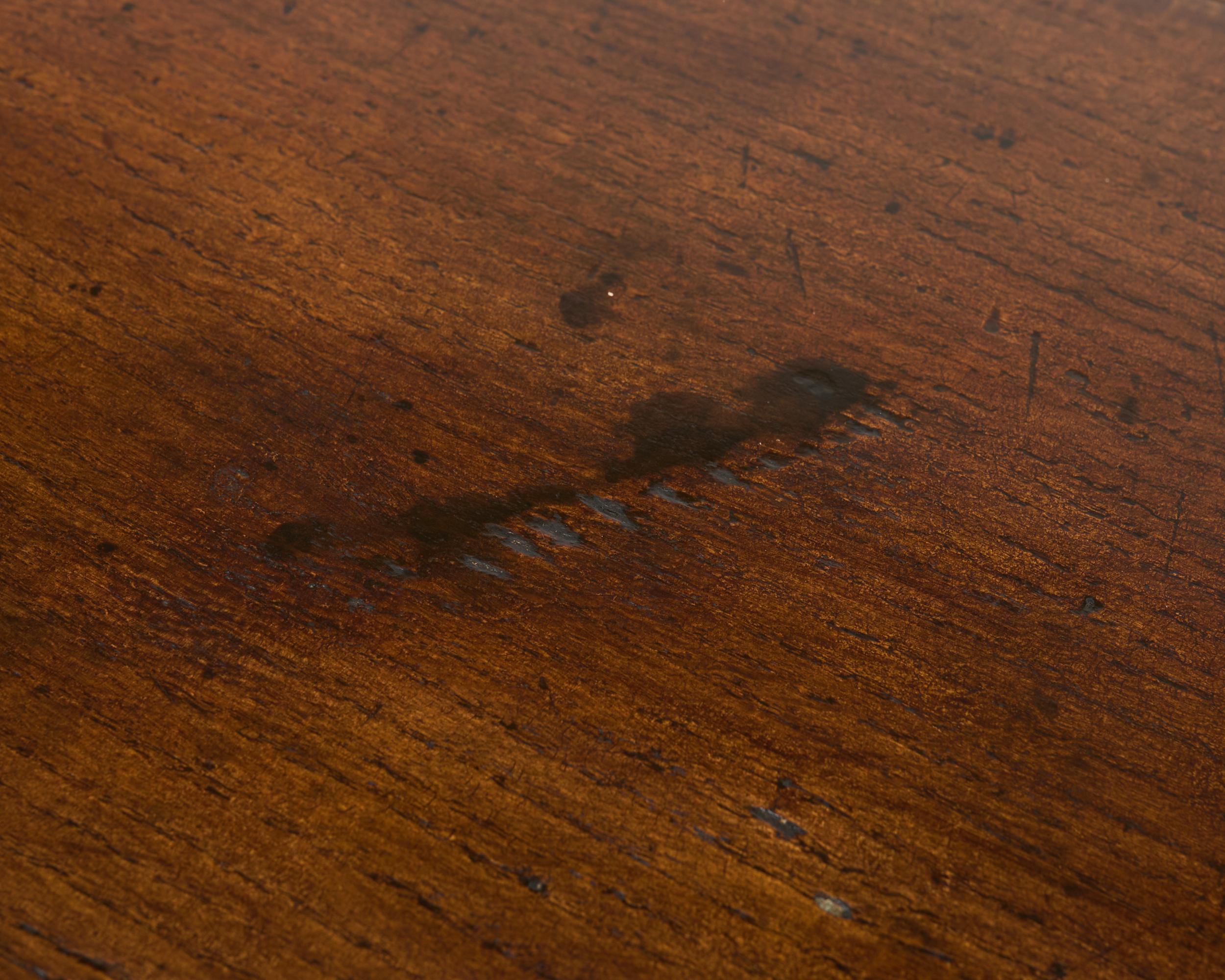 19th Century Country French Provincial Walnut Farmhouse Dining Table For Sale 10