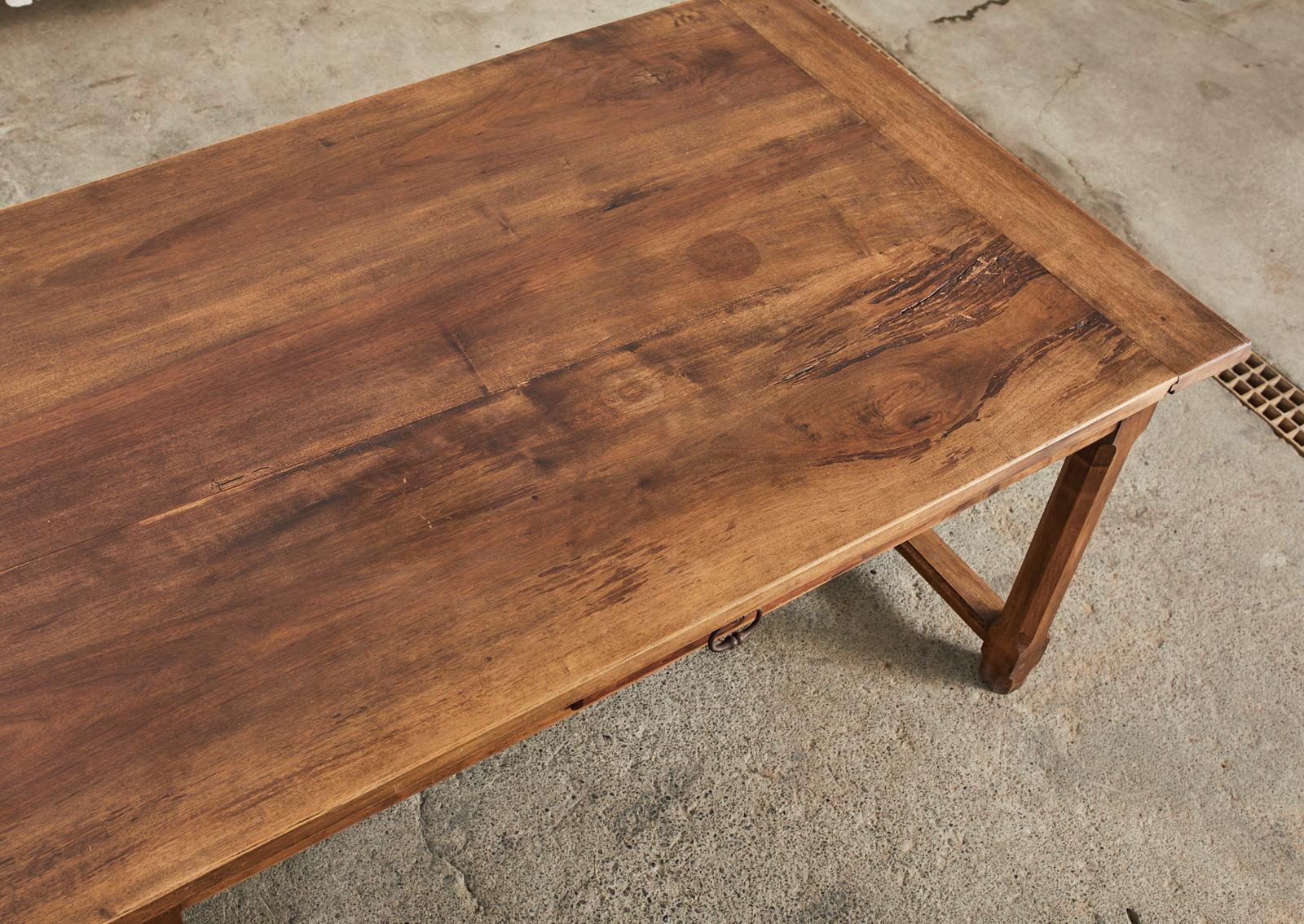 19th Century Country French Provincial Walnut Farmhouse Dining Table 2