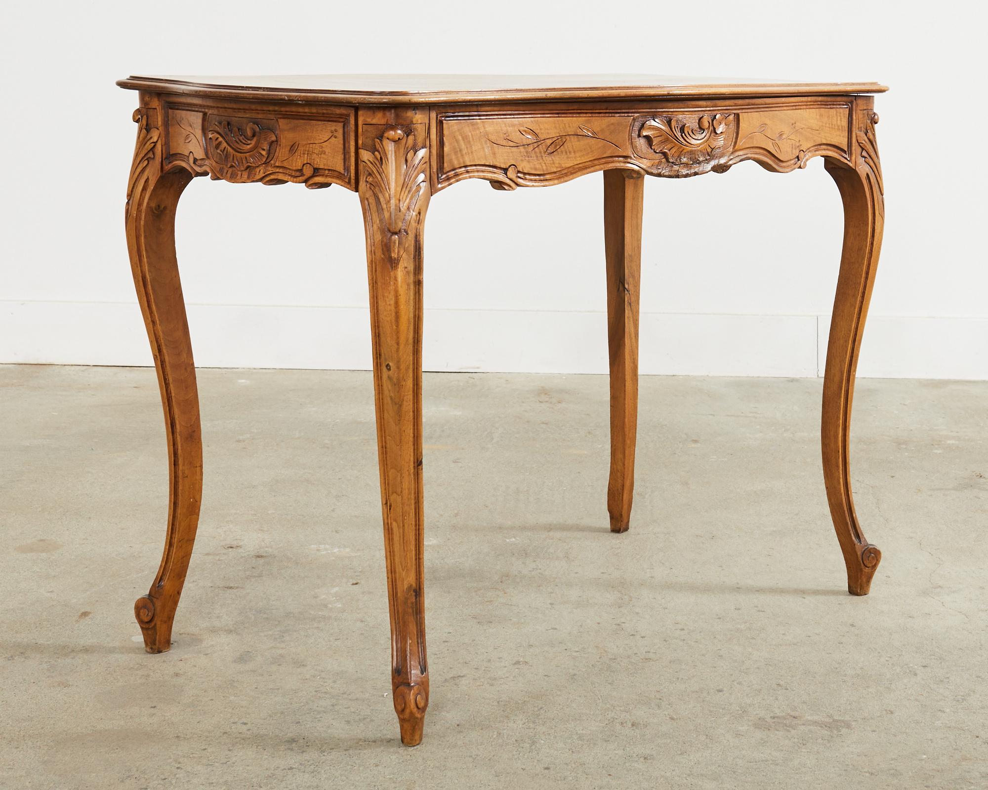 19th Century Country French Provincial Walnut Writing Table Desk For Sale 7