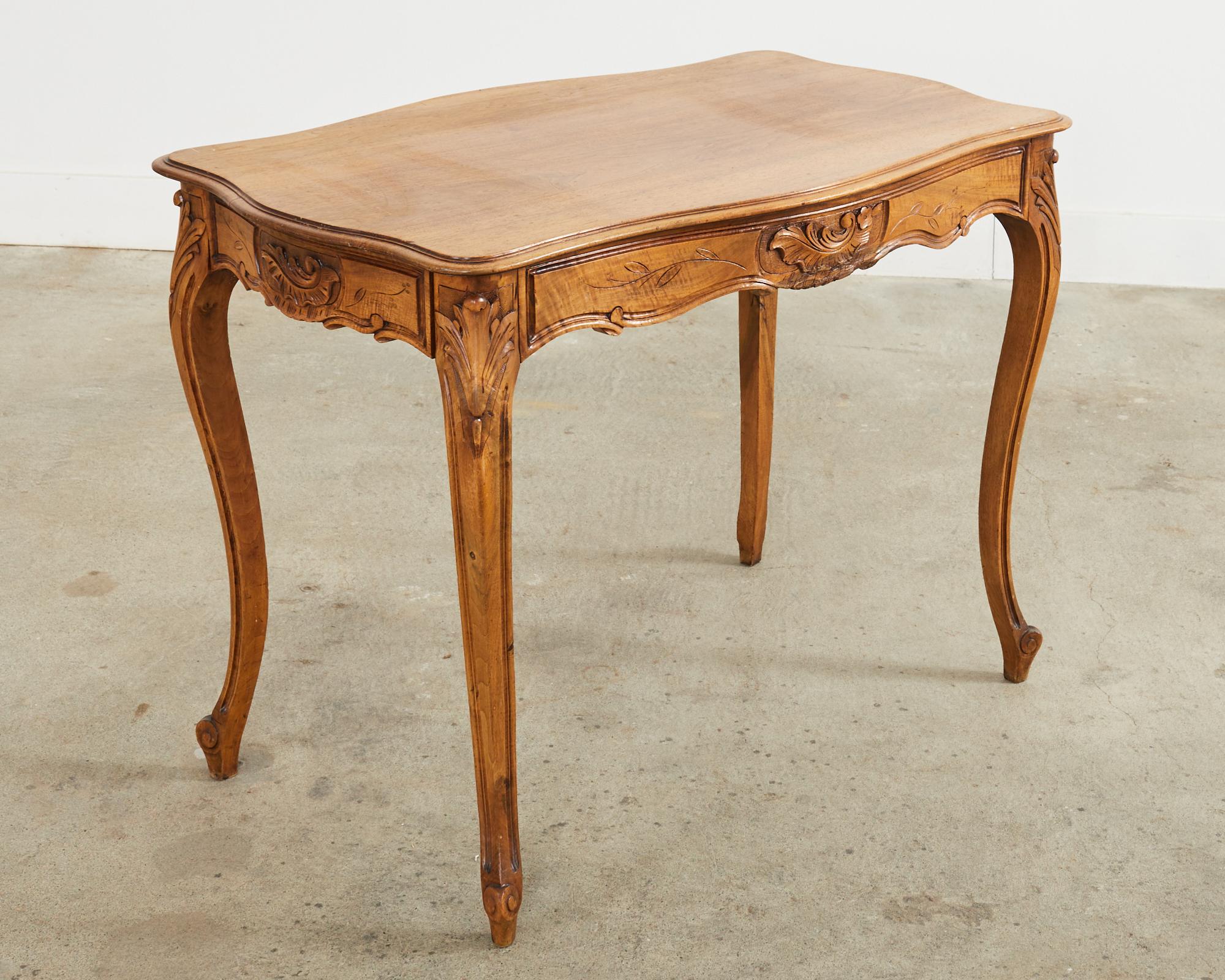 19th Century Country French Provincial Walnut Writing Table Desk For Sale 8