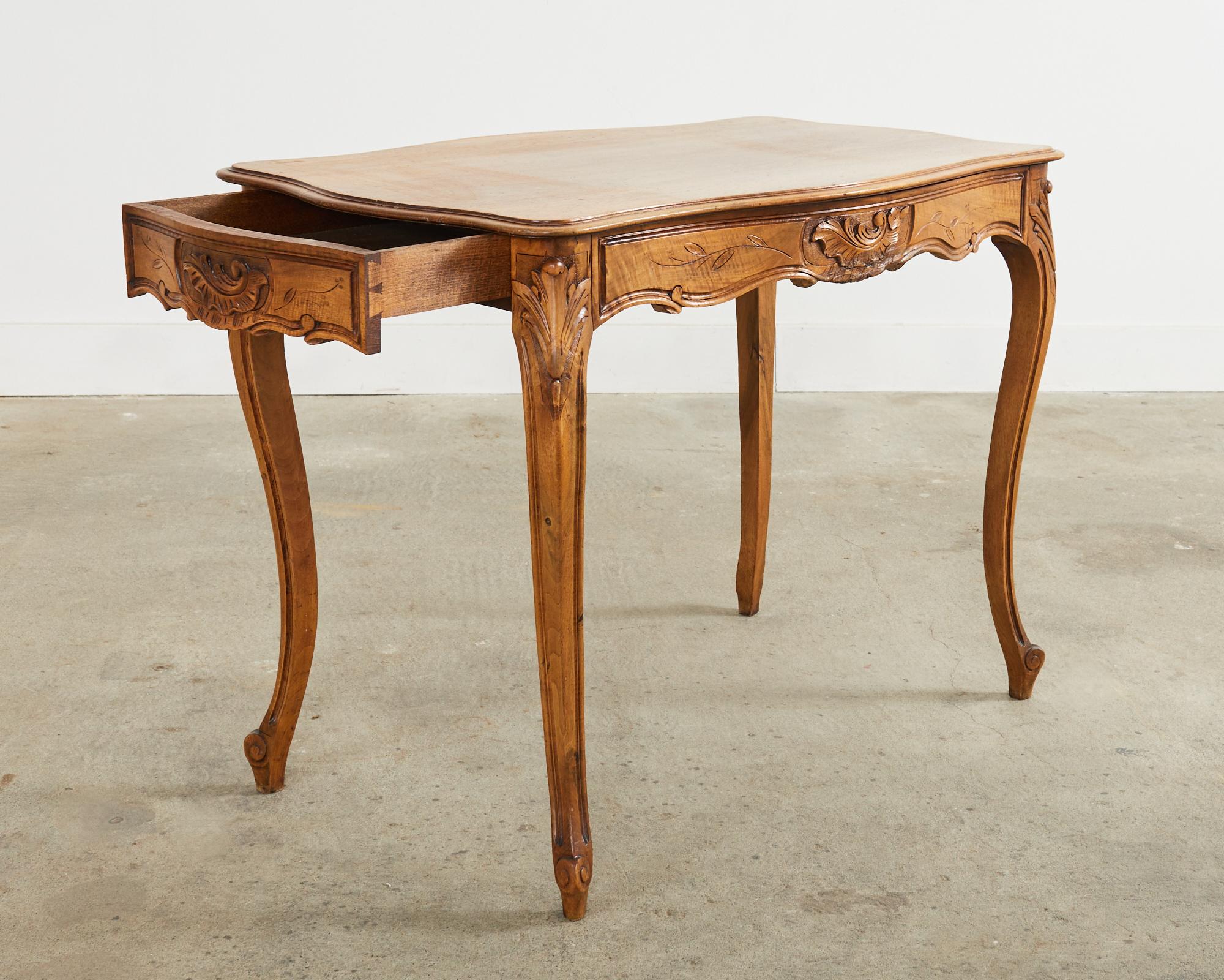 19th Century Country French Provincial Walnut Writing Table Desk For Sale 9