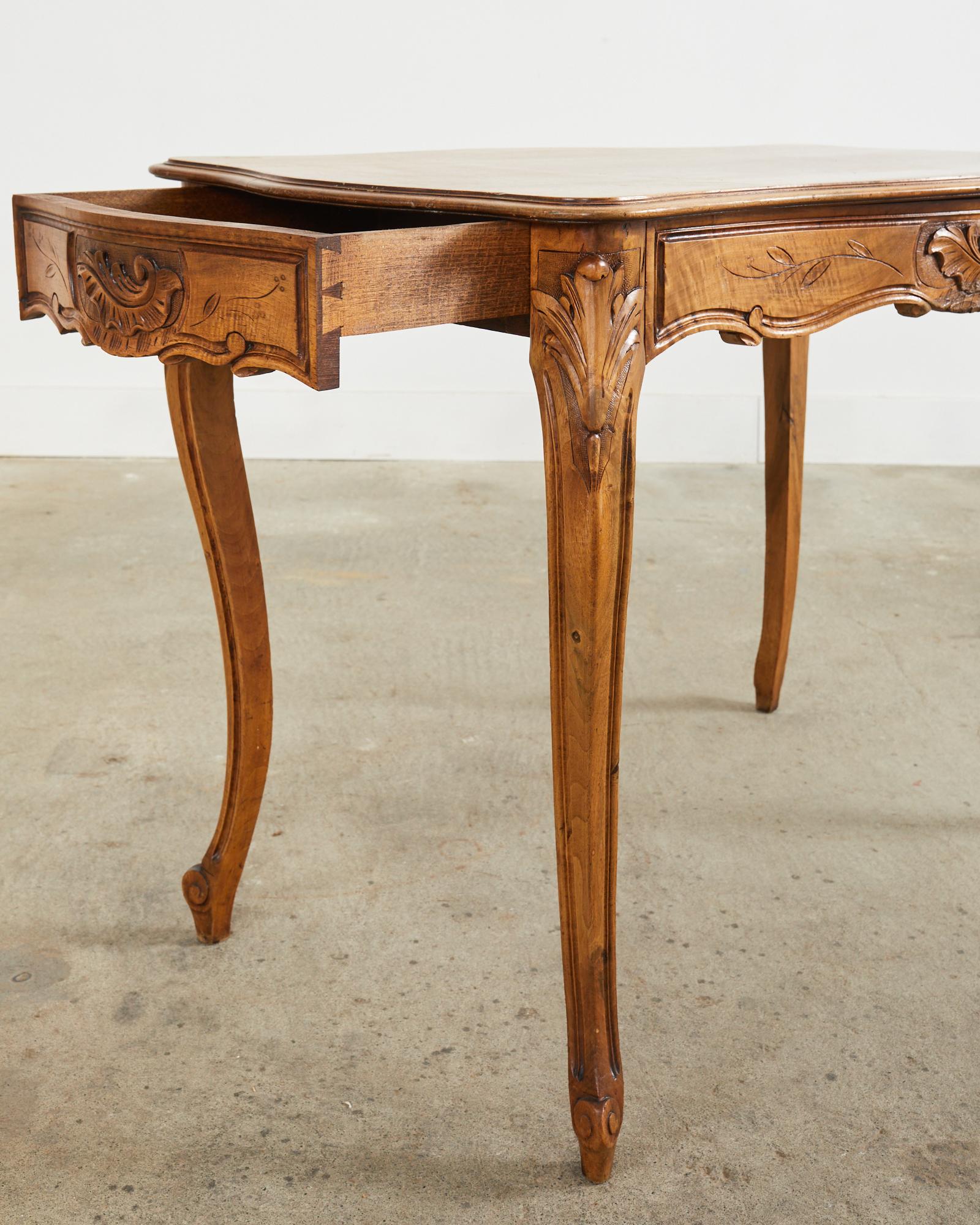 19th Century Country French Provincial Walnut Writing Table Desk For Sale 10