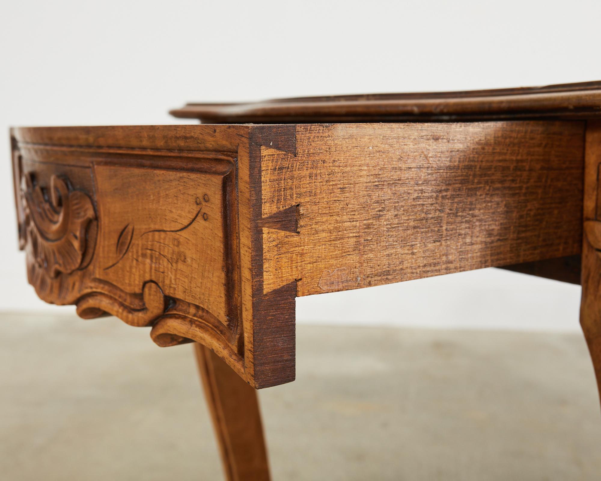 19th Century Country French Provincial Walnut Writing Table Desk For Sale 11