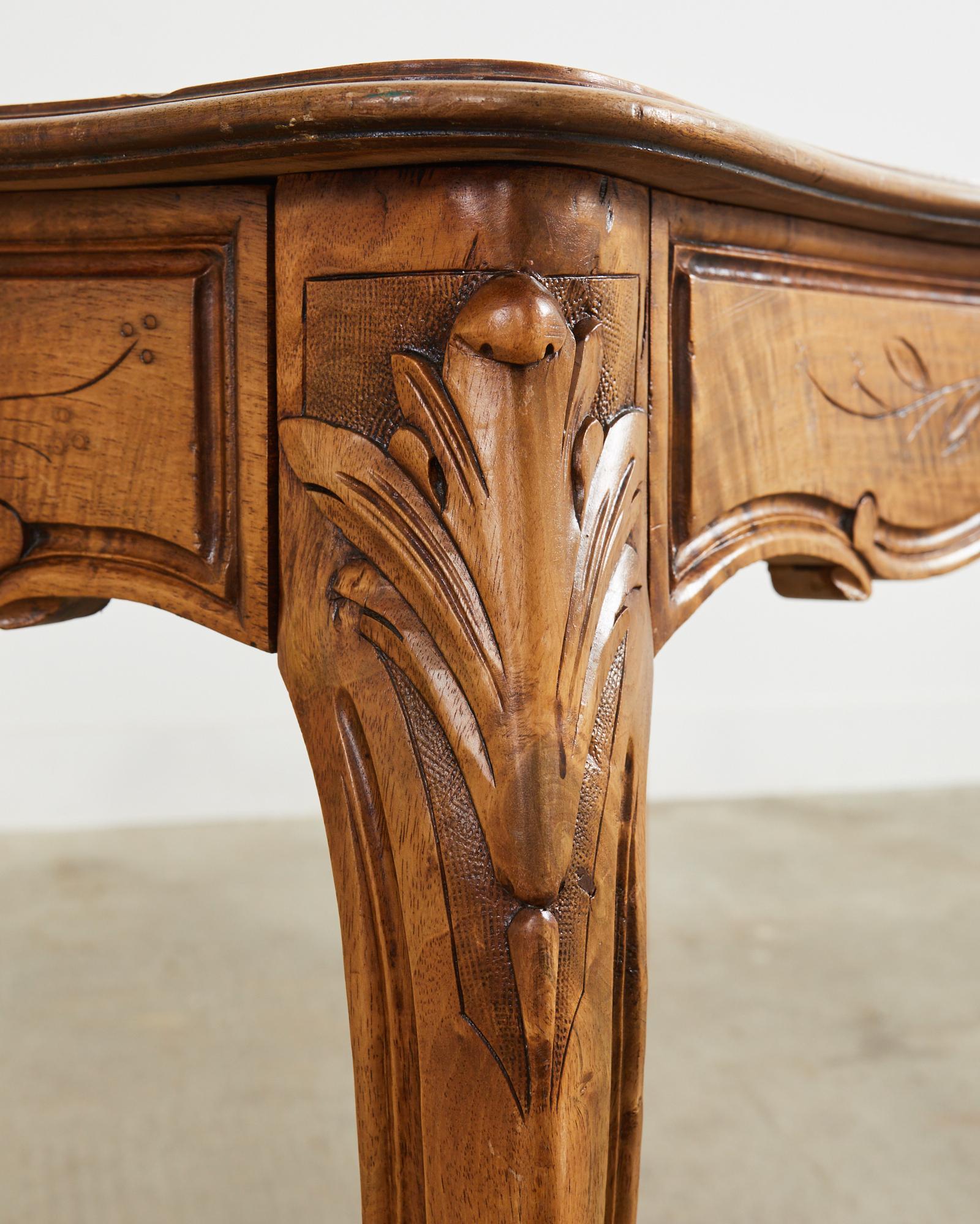 19th Century Country French Provincial Walnut Writing Table Desk For Sale 13