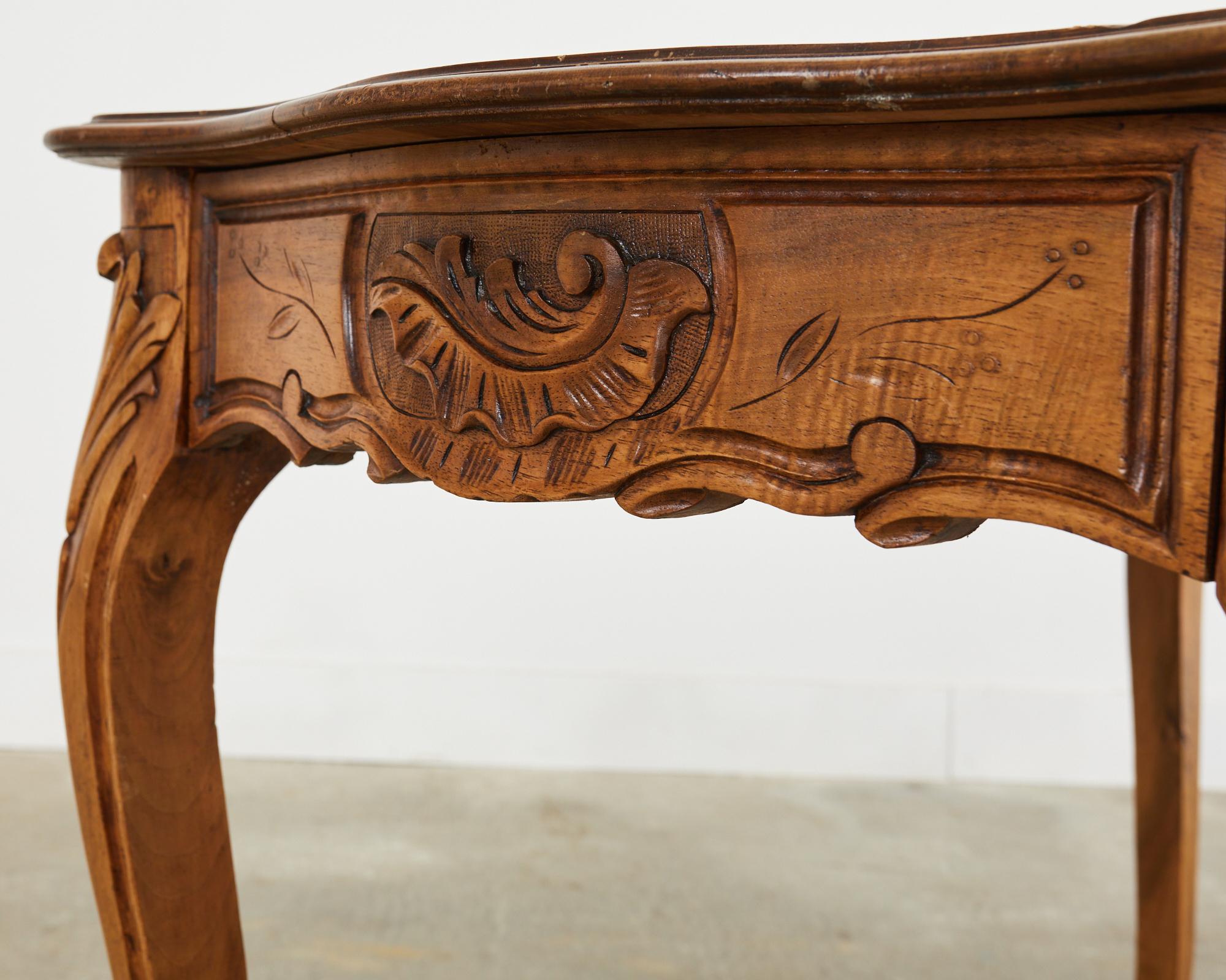 19th Century Country French Provincial Walnut Writing Table Desk For Sale 14