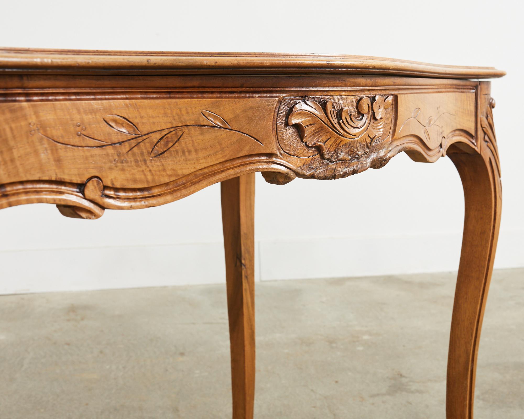 19th Century Country French Provincial Walnut Writing Table Desk For Sale 15