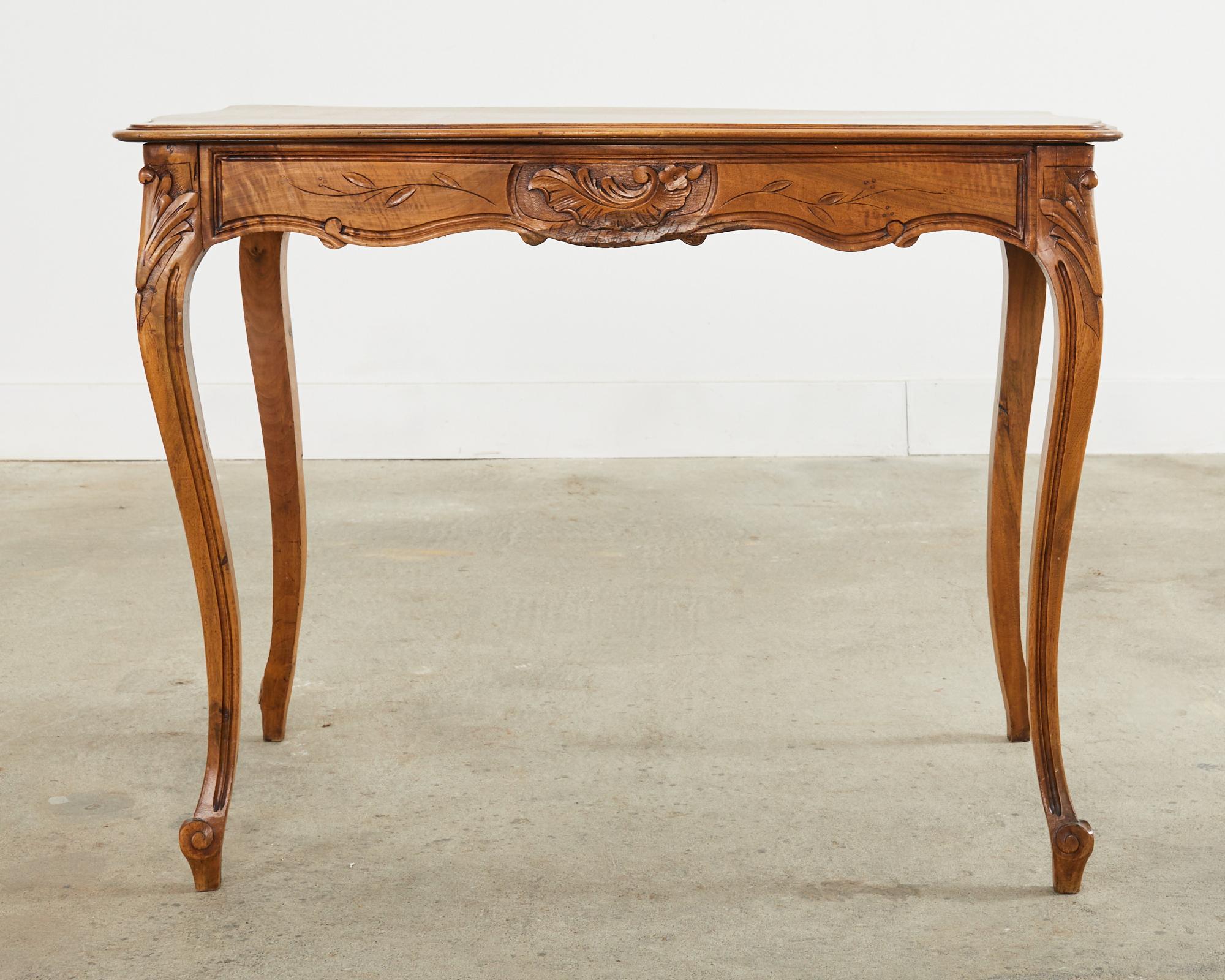 19th Century Country French Provincial Walnut Writing Table Desk For Sale 16