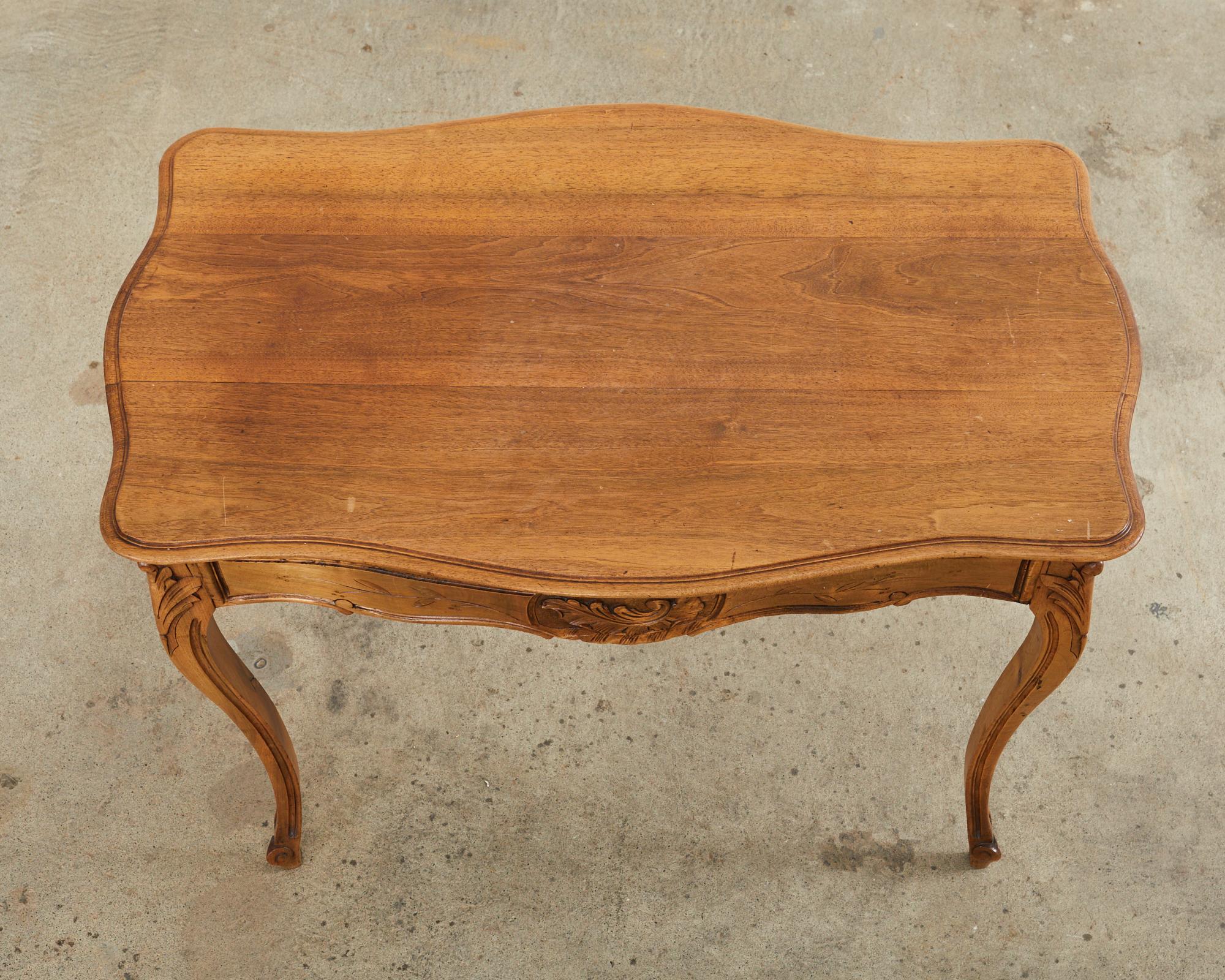 19th Century Country French Provincial Walnut Writing Table Desk For Sale 2