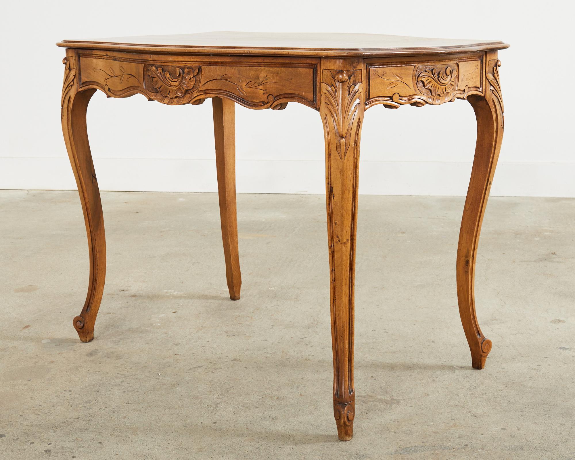 19th Century Country French Provincial Walnut Writing Table Desk For Sale 3