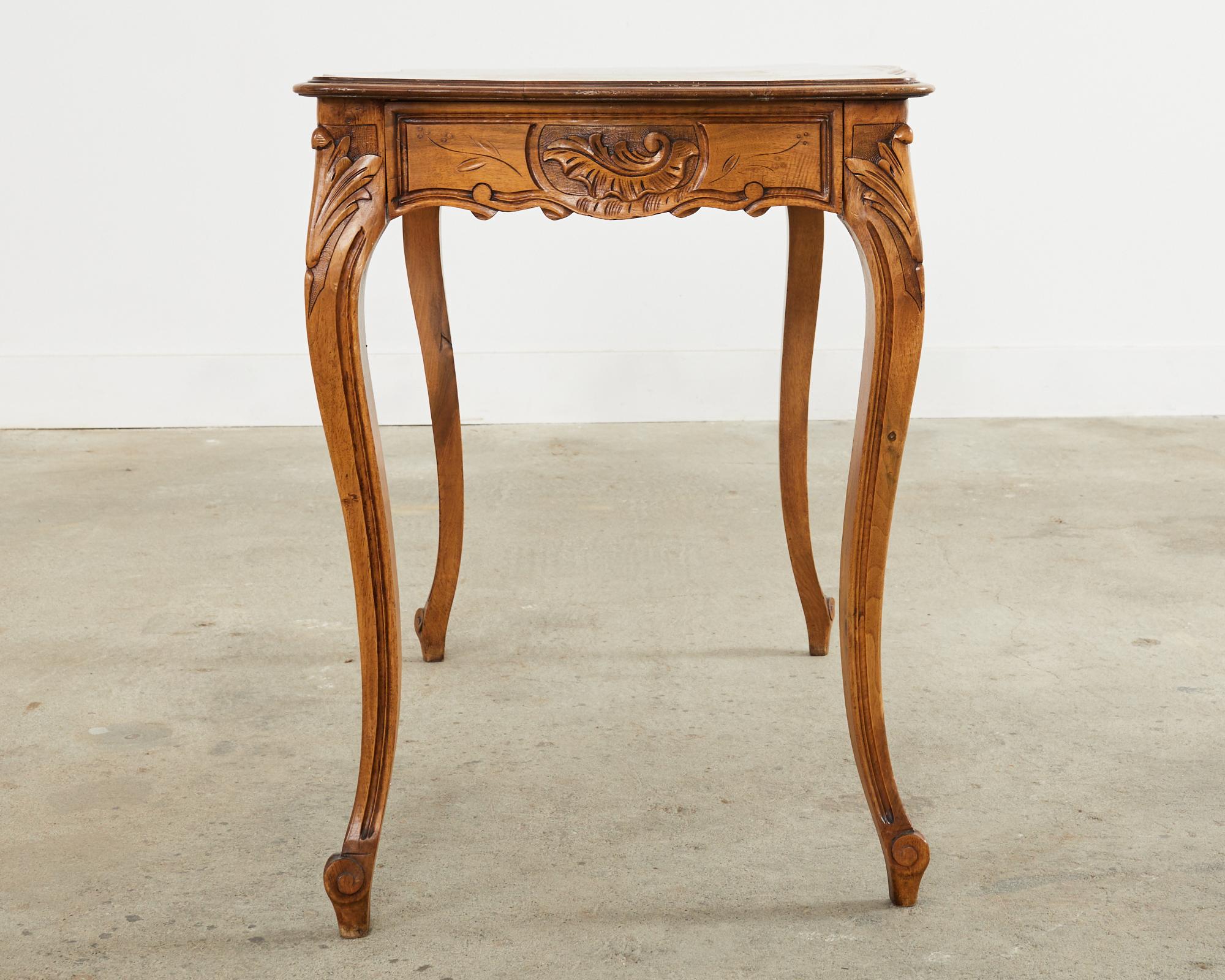 19th Century Country French Provincial Walnut Writing Table Desk For Sale 5