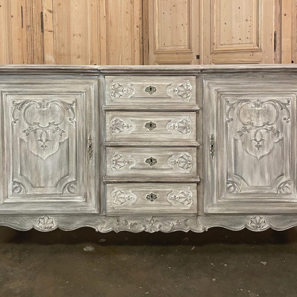 19th Century Country French Regence Whitewashed Buffet 4