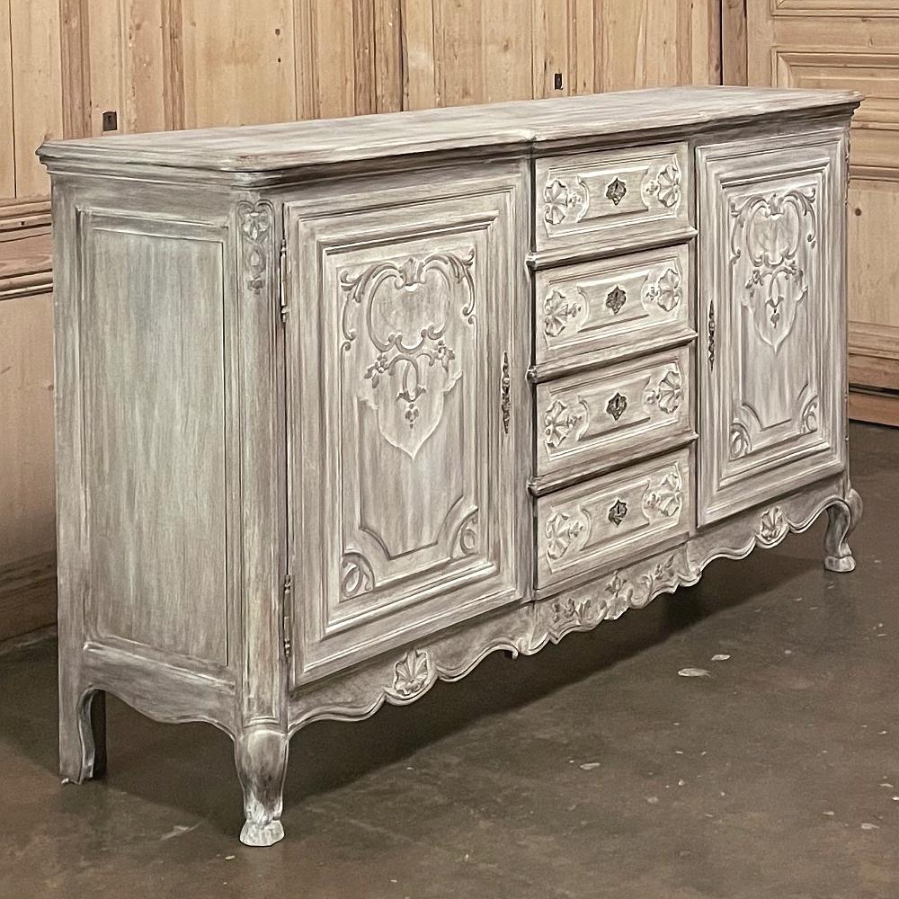 Régence 19th Century Country French Regence Whitewashed Buffet