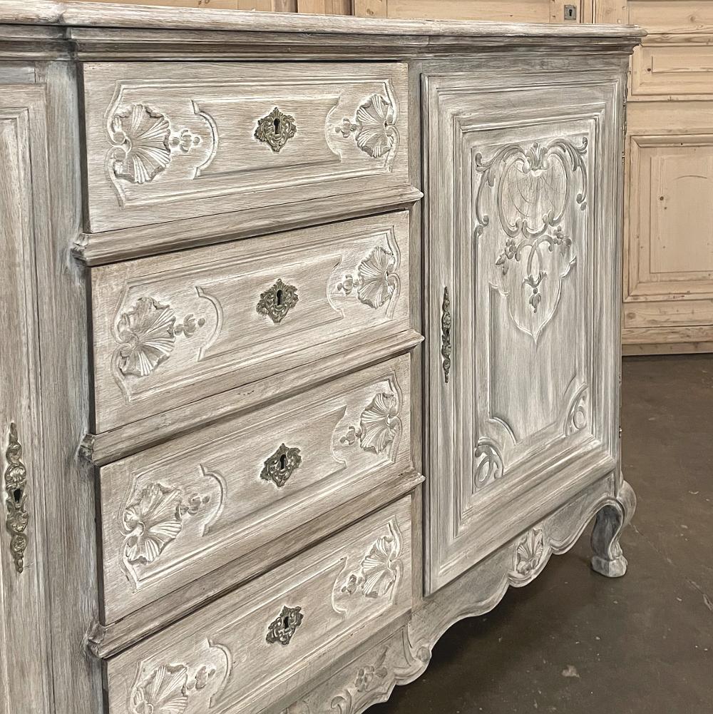 19th Century Country French Regence Whitewashed Buffet 1