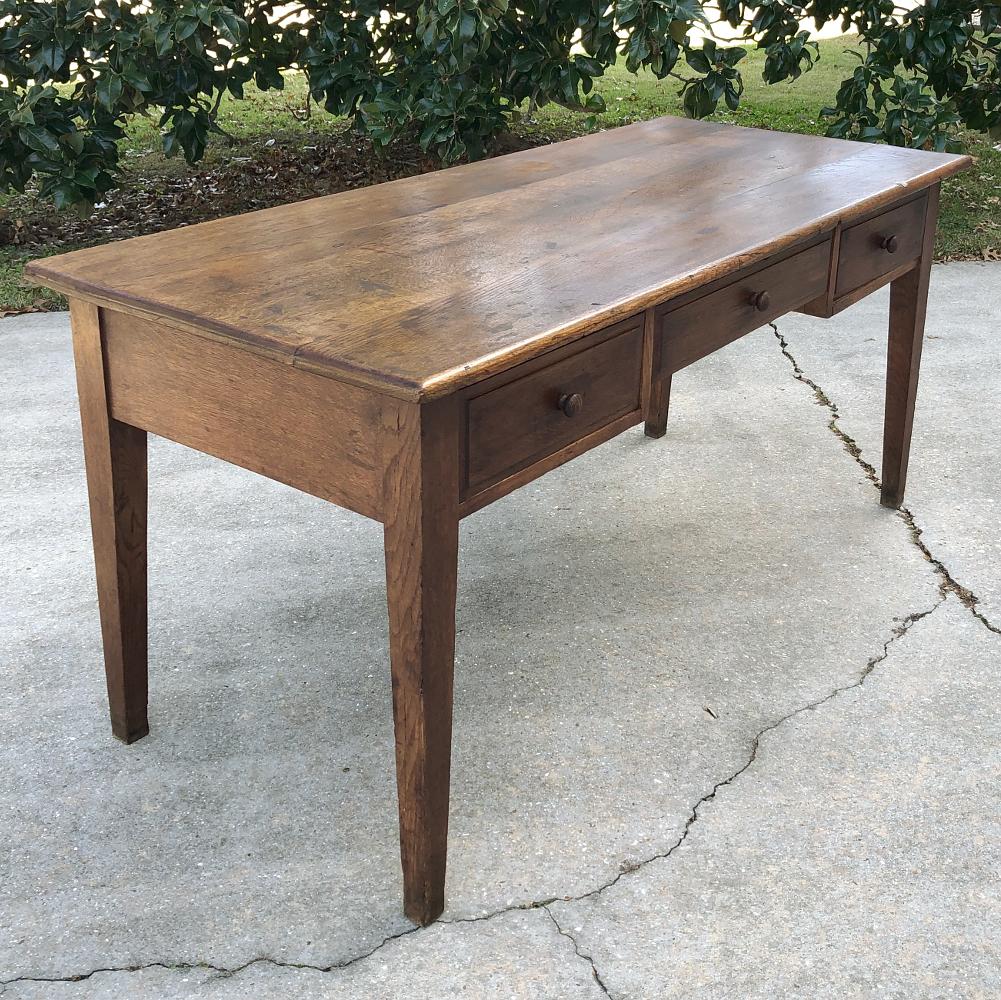 Hand-Crafted 19th Century Country French Rustic Oak Desk