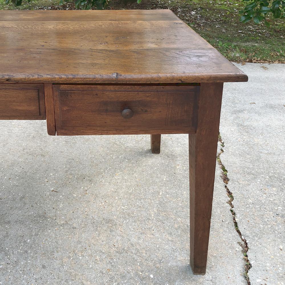 19th Century Country French Rustic Oak Desk 5