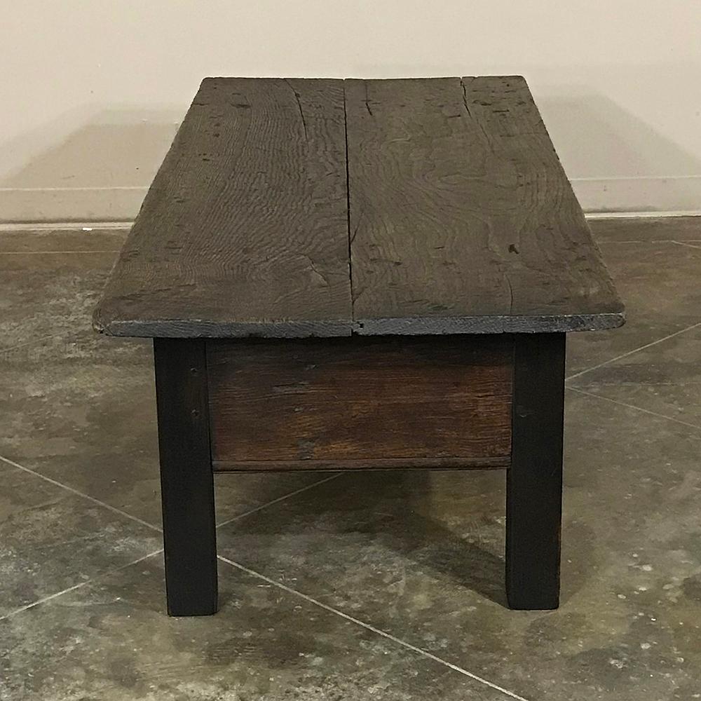 19th Century Country French Rustic Provincial Elmwood Coffee Table 2