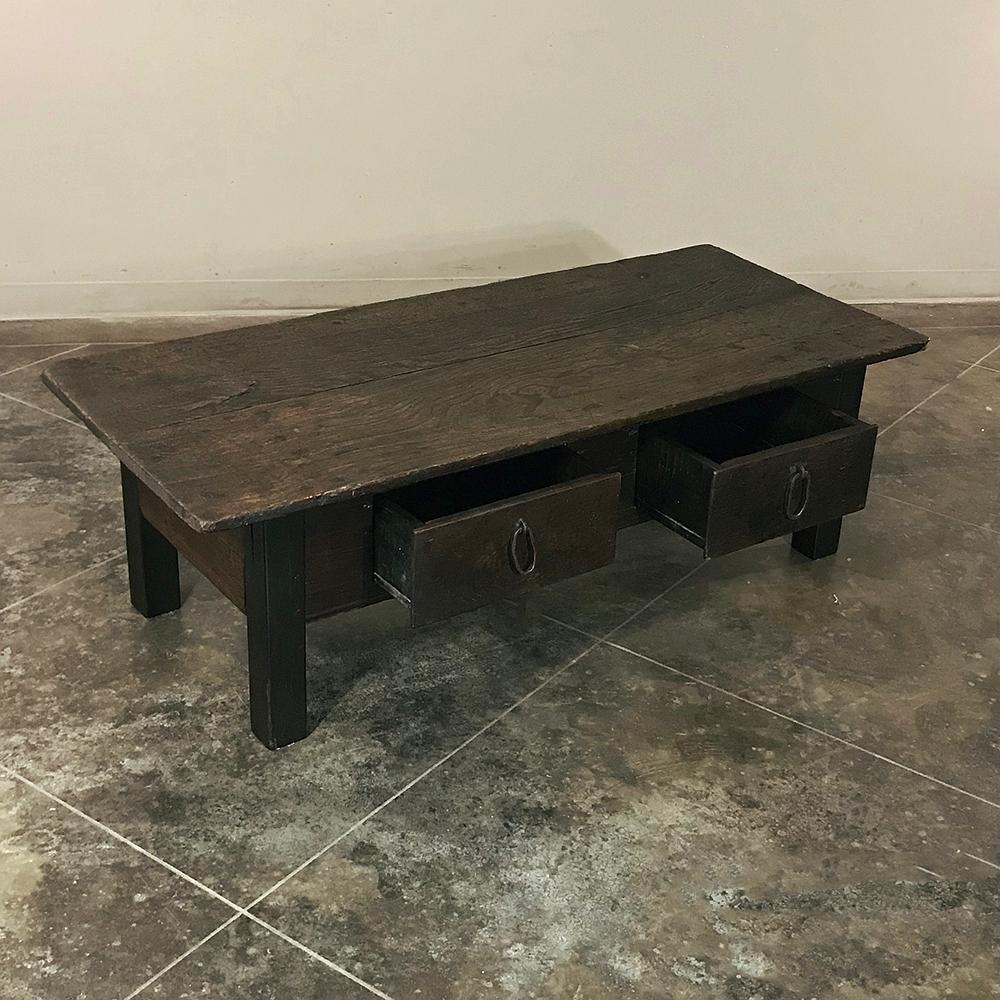 19th Century Country French Rustic Provincial Elmwood Coffee Table 3