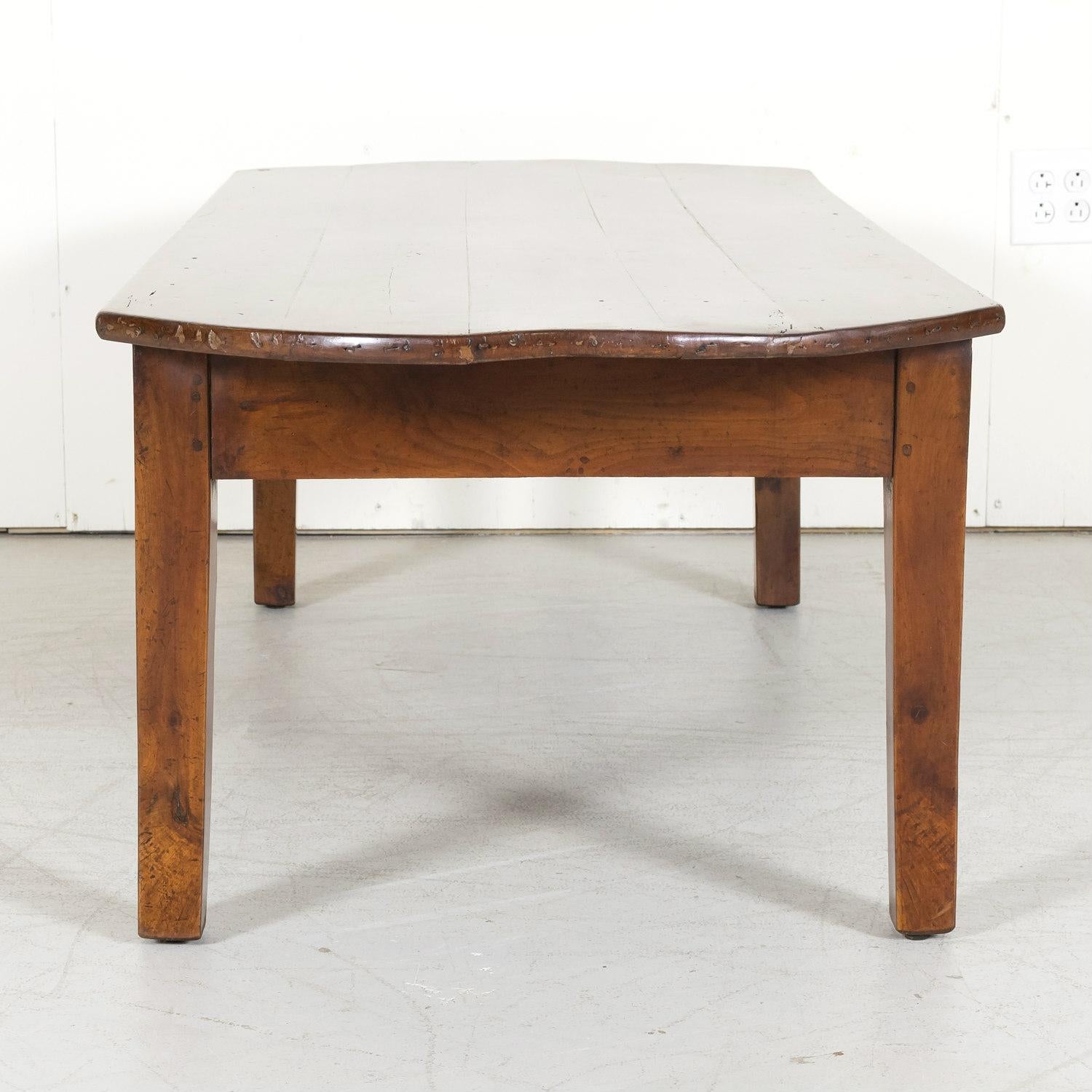 19th Century Country French Solid Cherry Oval Coffee Table with Drawer 9