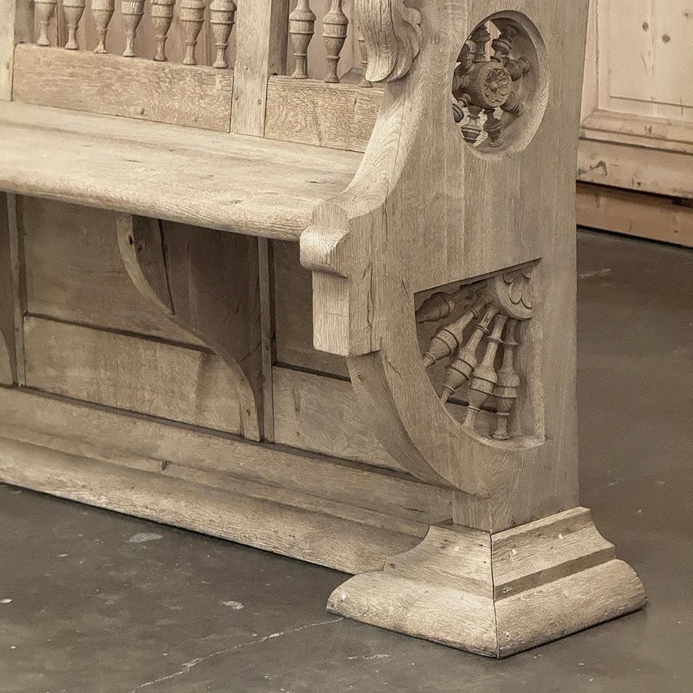 Panca da sala a righe francese del XIX secolo ~ Pew in vendita 4
