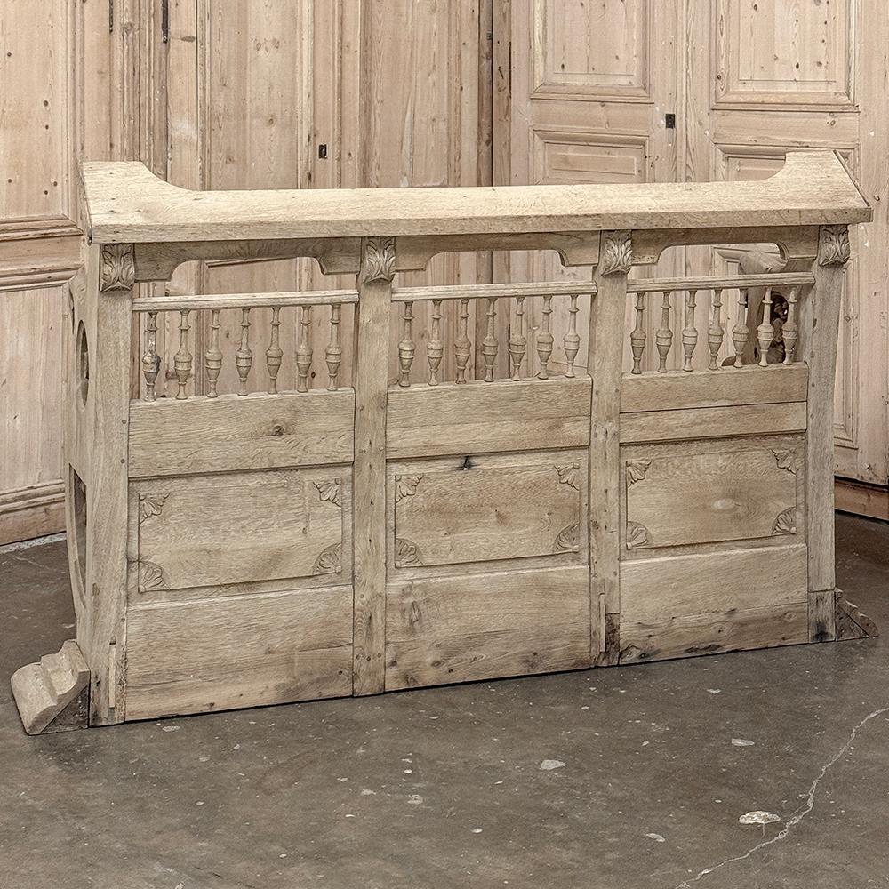 Panca da sala a righe francese del XIX secolo ~ Pew in vendita 9