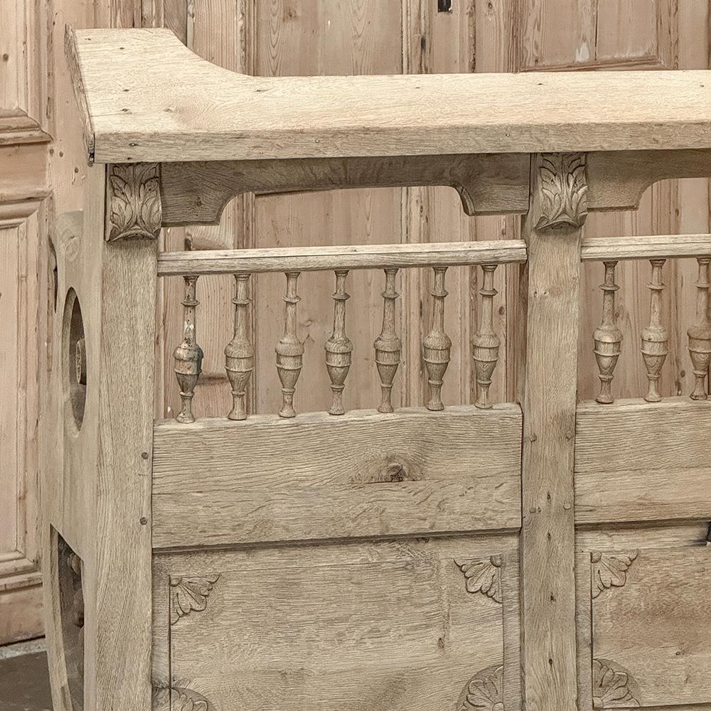 Panca da sala a righe francese del XIX secolo ~ Pew in vendita 10