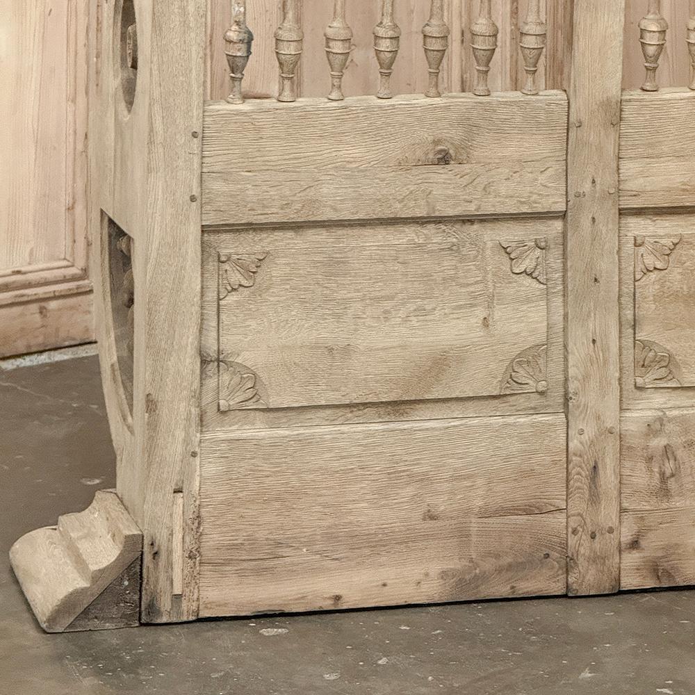 Panca da sala a righe francese del XIX secolo ~ Pew in vendita 11
